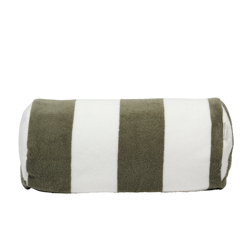 Inflatable Beach Pillow - Olive Stripe