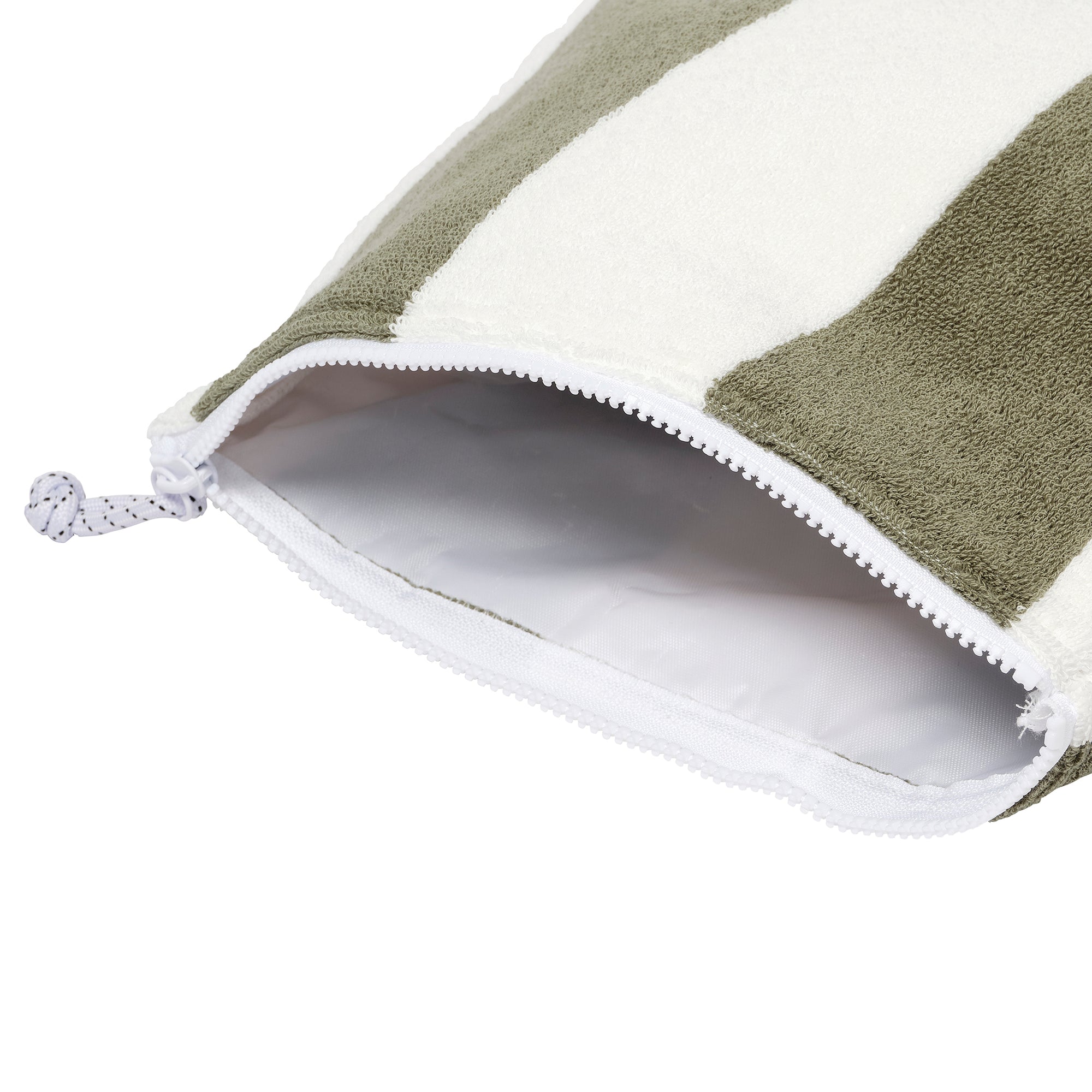 Terry Beach Pouch - Olive Stripe