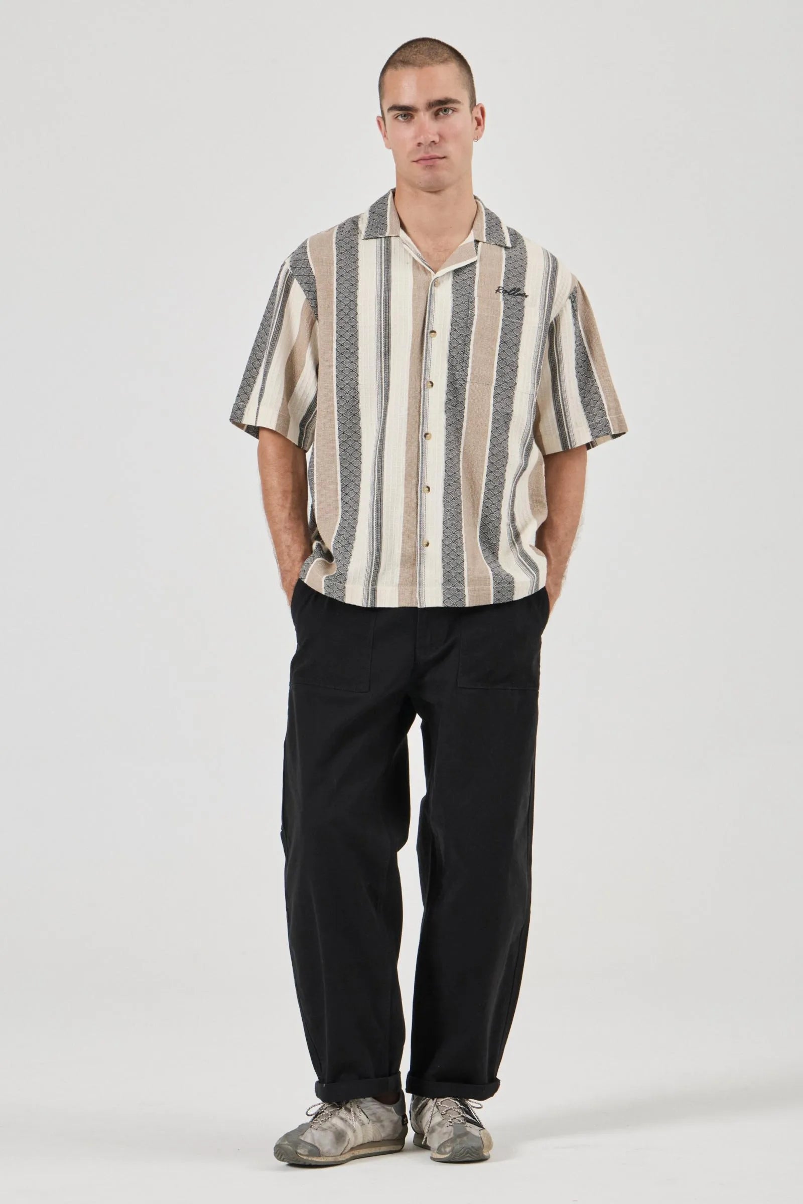 Headway Bowler - Beige Stripe