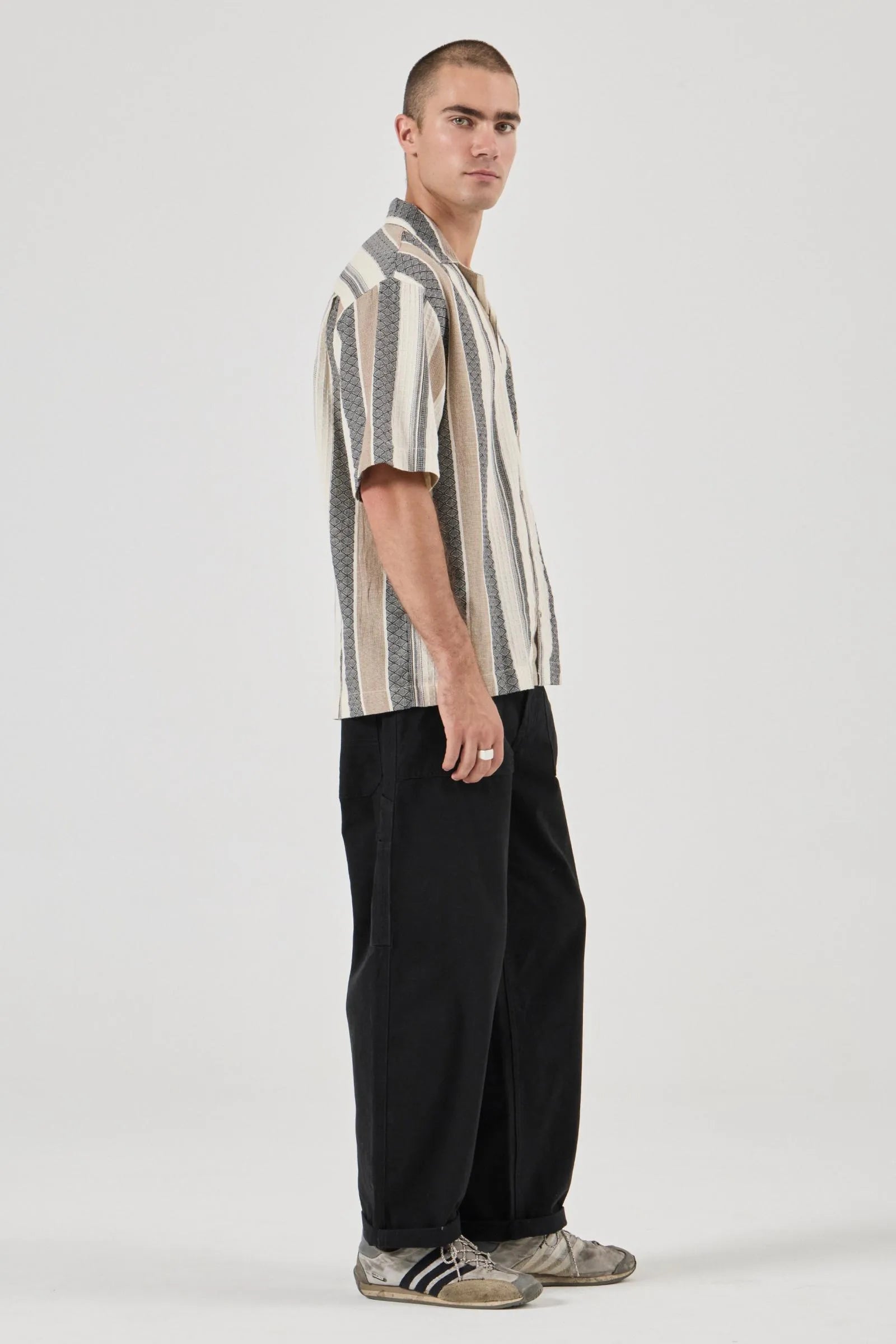Headway Bowler - Beige Stripe