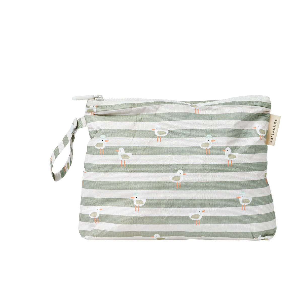 Kids Wet Bag Sammy the Seagull Green Stripe