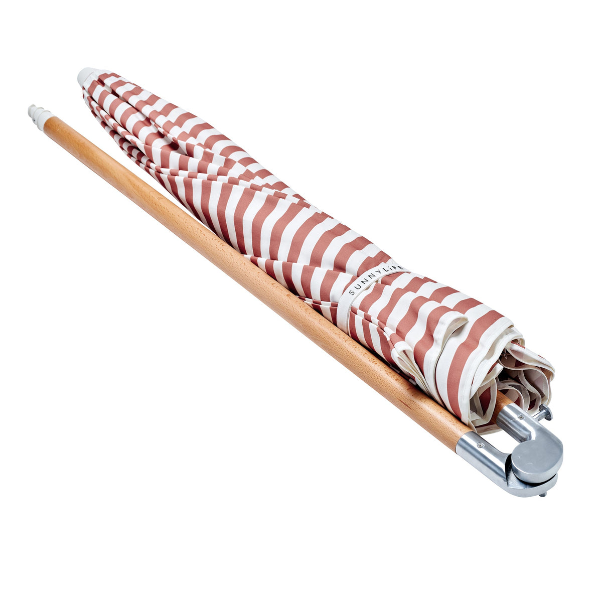 Luxe Beach Umbrella Tierra Clay Stripe