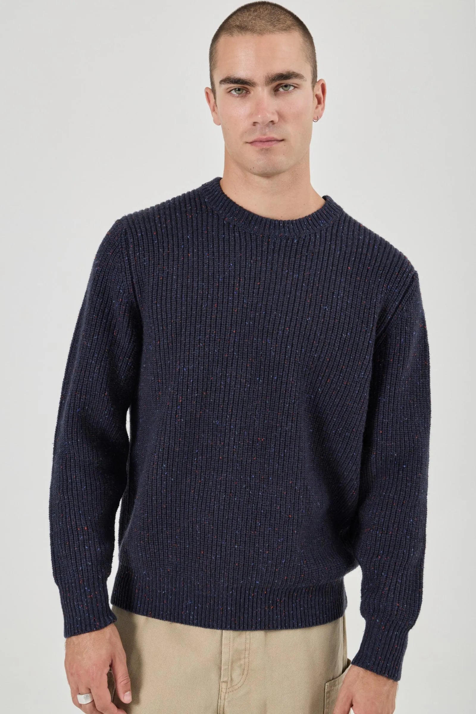 Fishermans Tweed Crew - Dark Navy