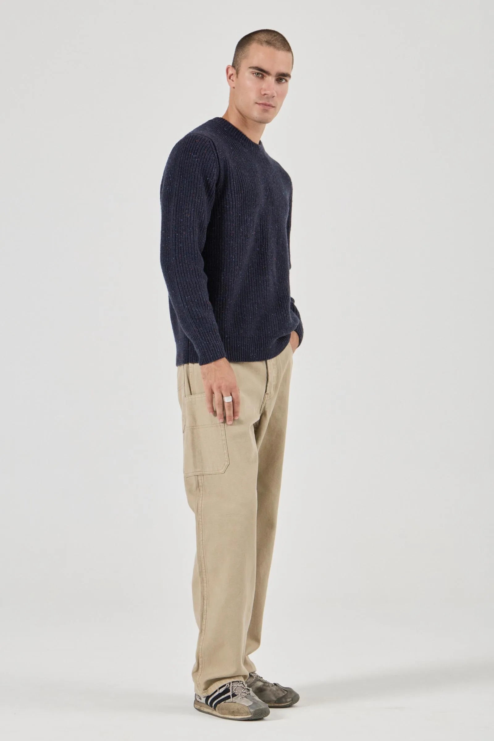 Fishermans Tweed Crew - Dark Navy
