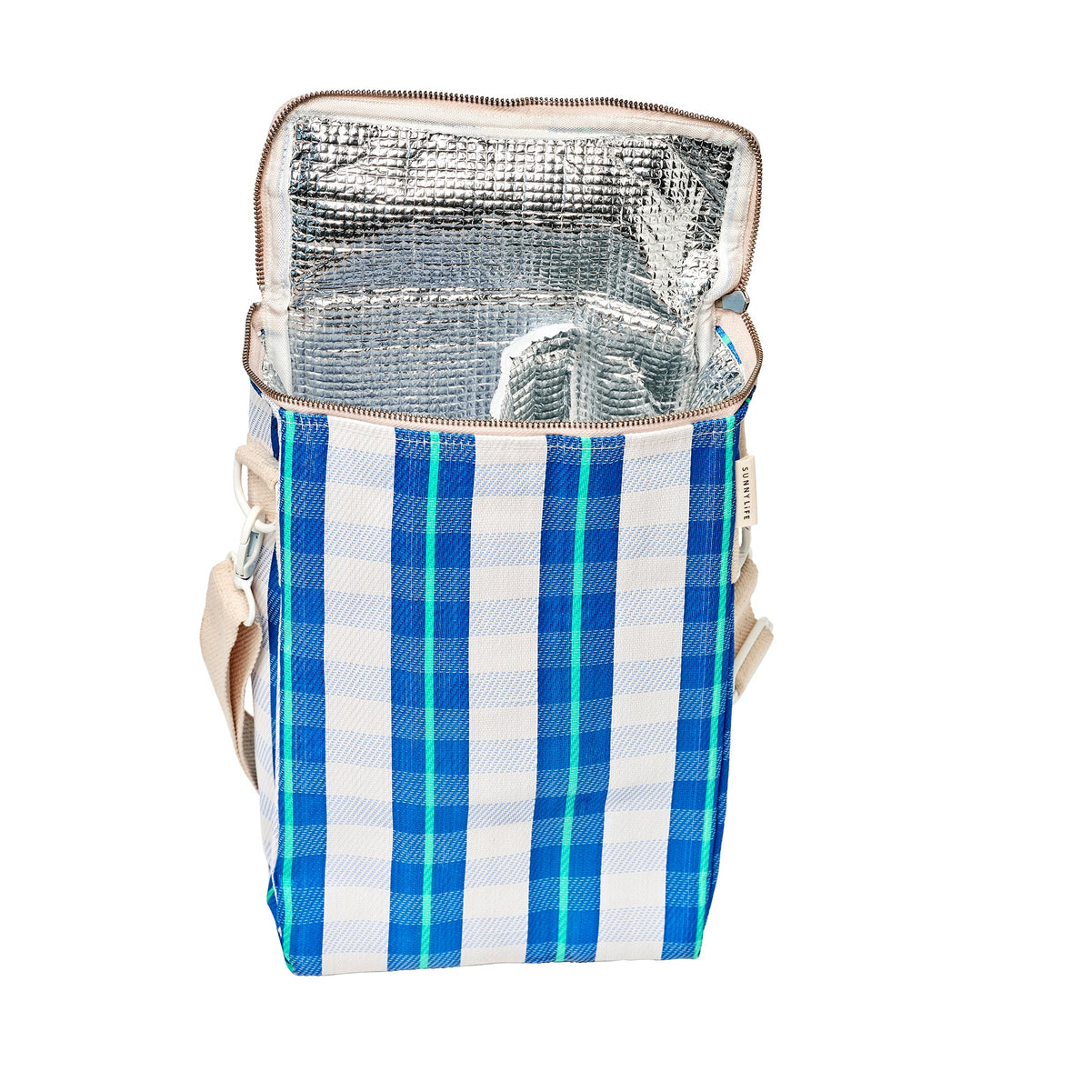 Recycled Nylon Drinks Cooler Bag - La Mer Blue Neon