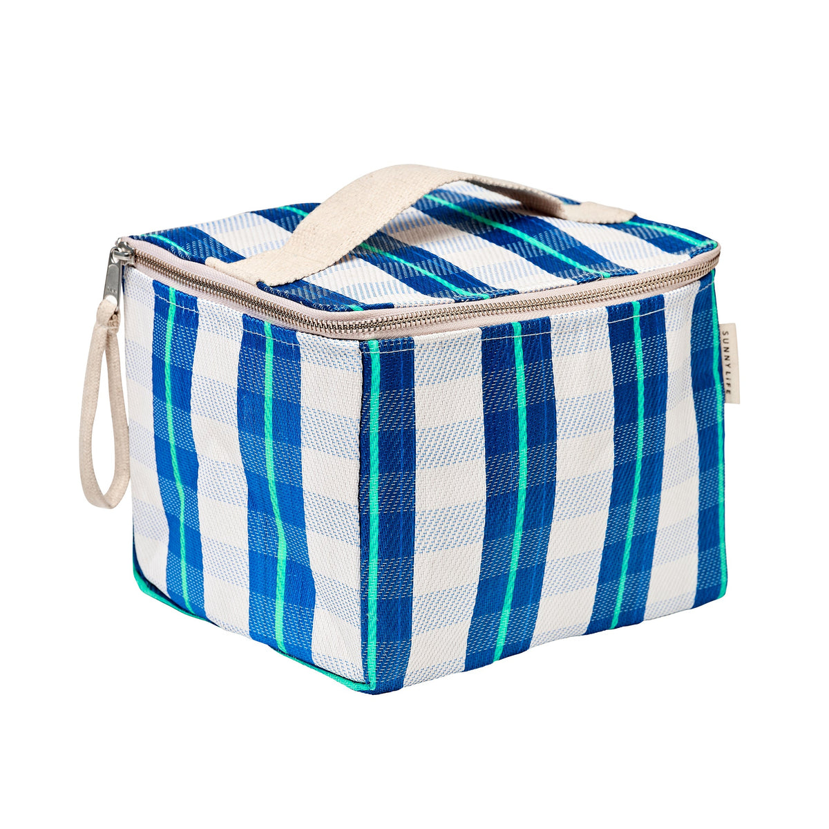 Recycled Nylon Lunch Cooler Bag - La Mer Blue Neon