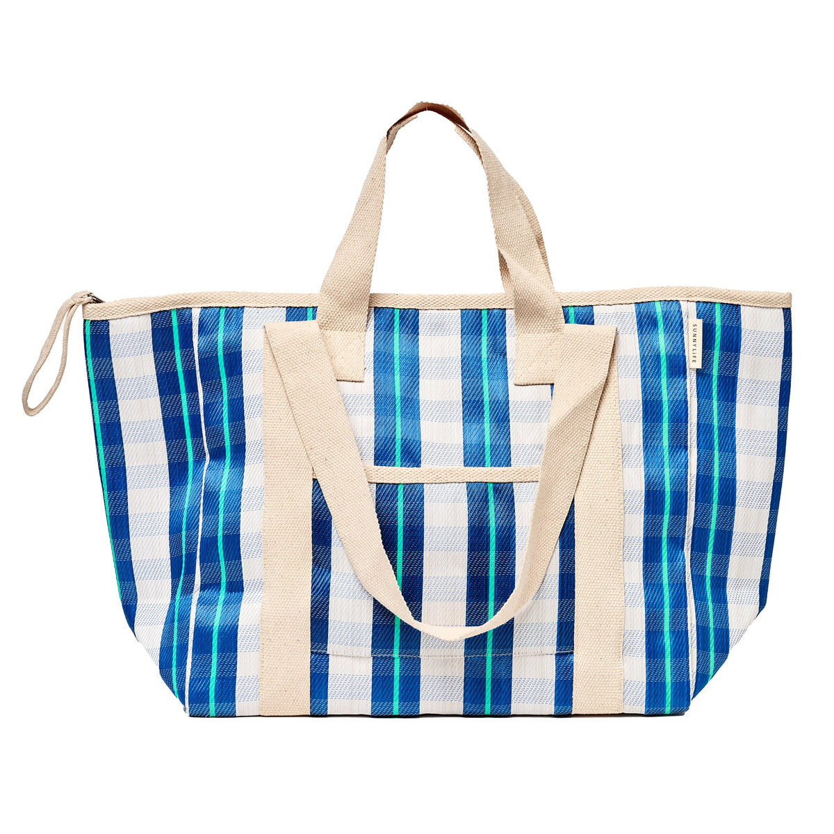 Recycled Nylon Cooler Tote bag - La Mer Blue Neon