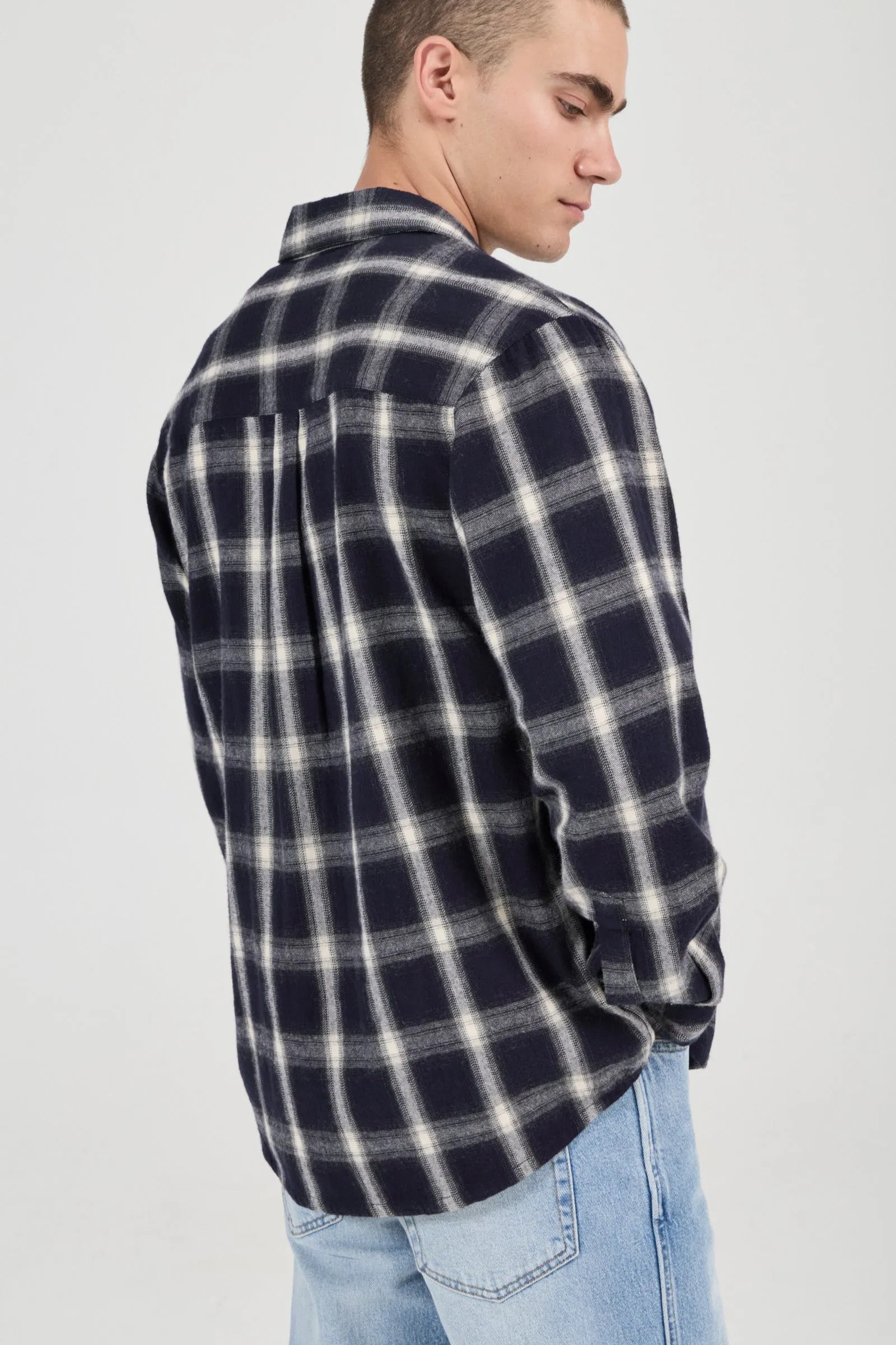 Prep Long Sleeve Flannel - Ink Blue