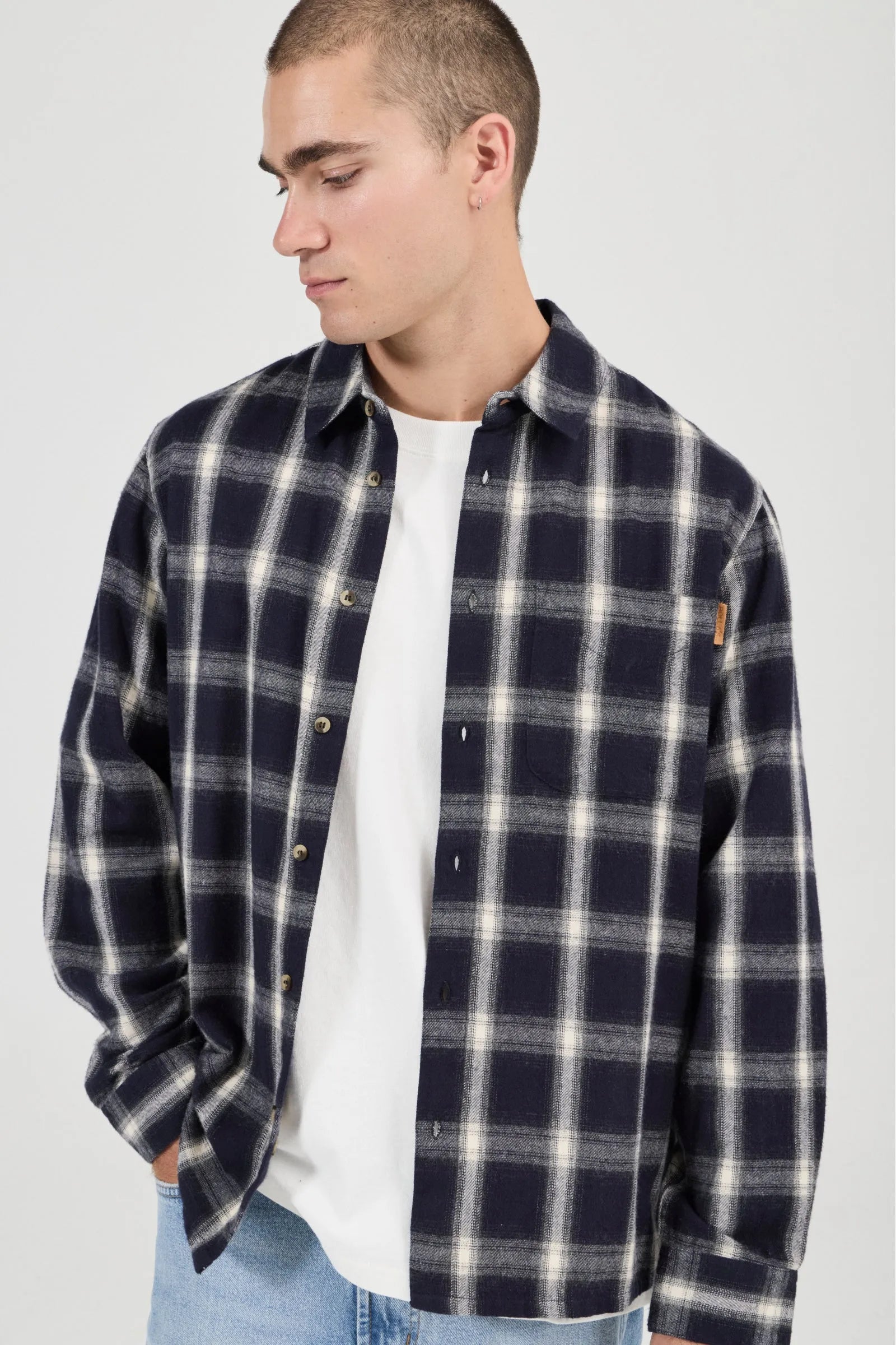 Prep Long Sleeve Flannel - Ink Blue