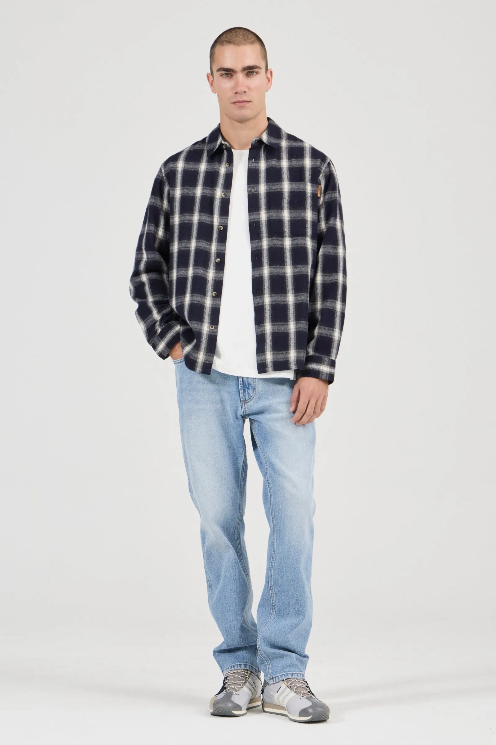 Prep Long Sleeve Flannel - Ink Blue