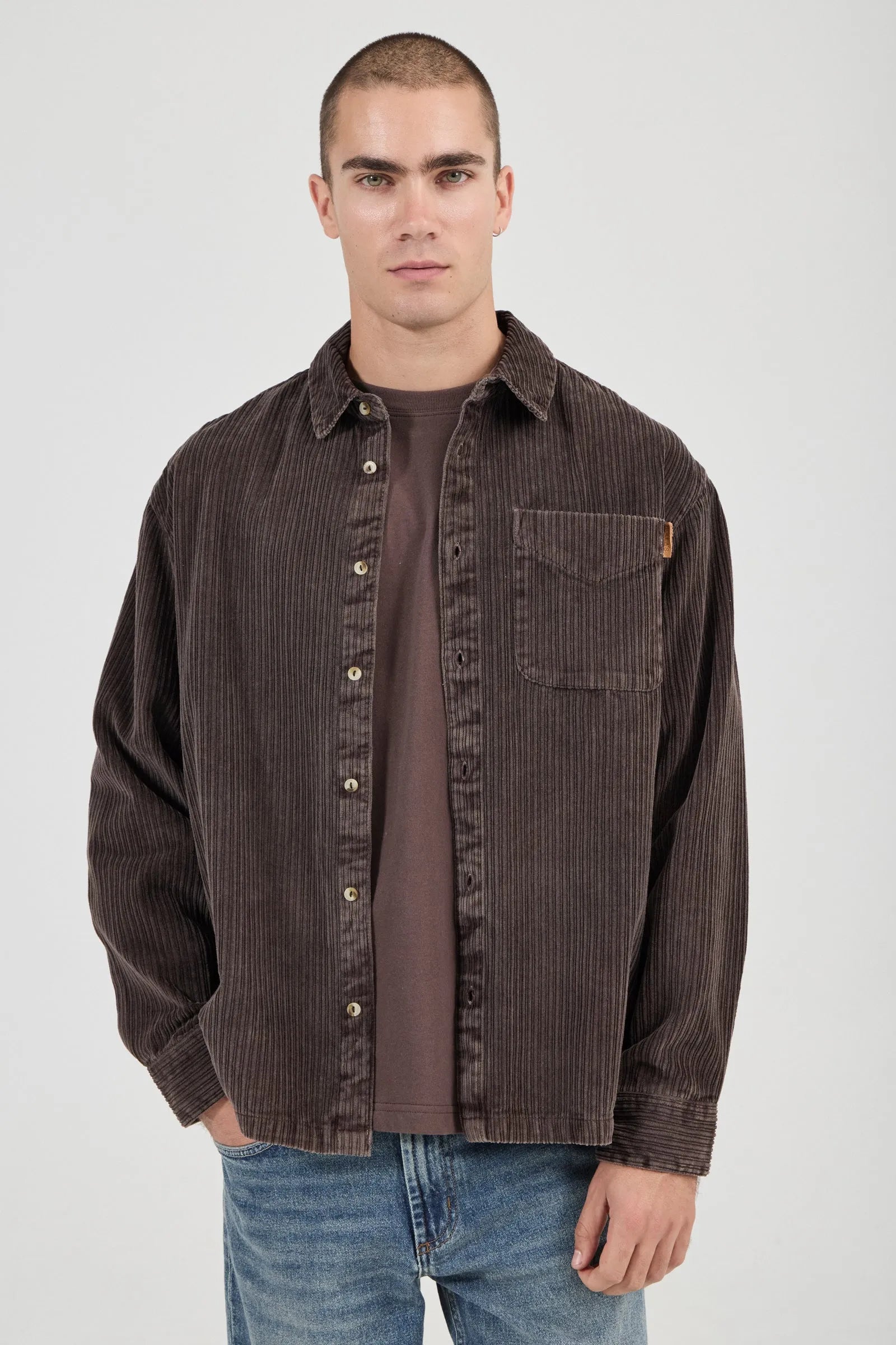 Campus Cord Long Sleeve - Dark Brown