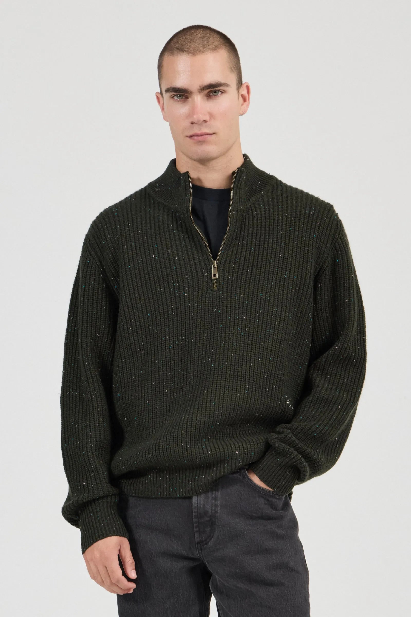 Fishermans Tweed Polo - Dark Forest