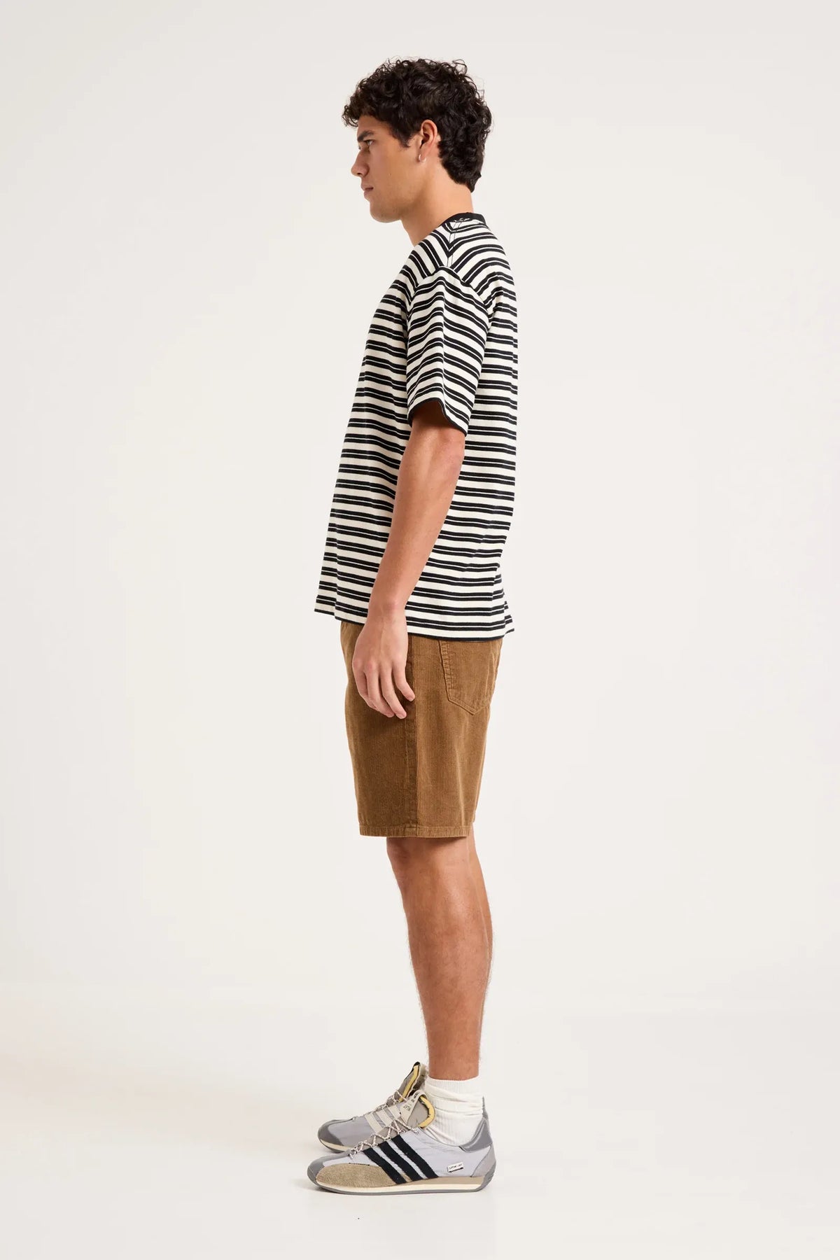 Emblem Stripe Tee - Black/White