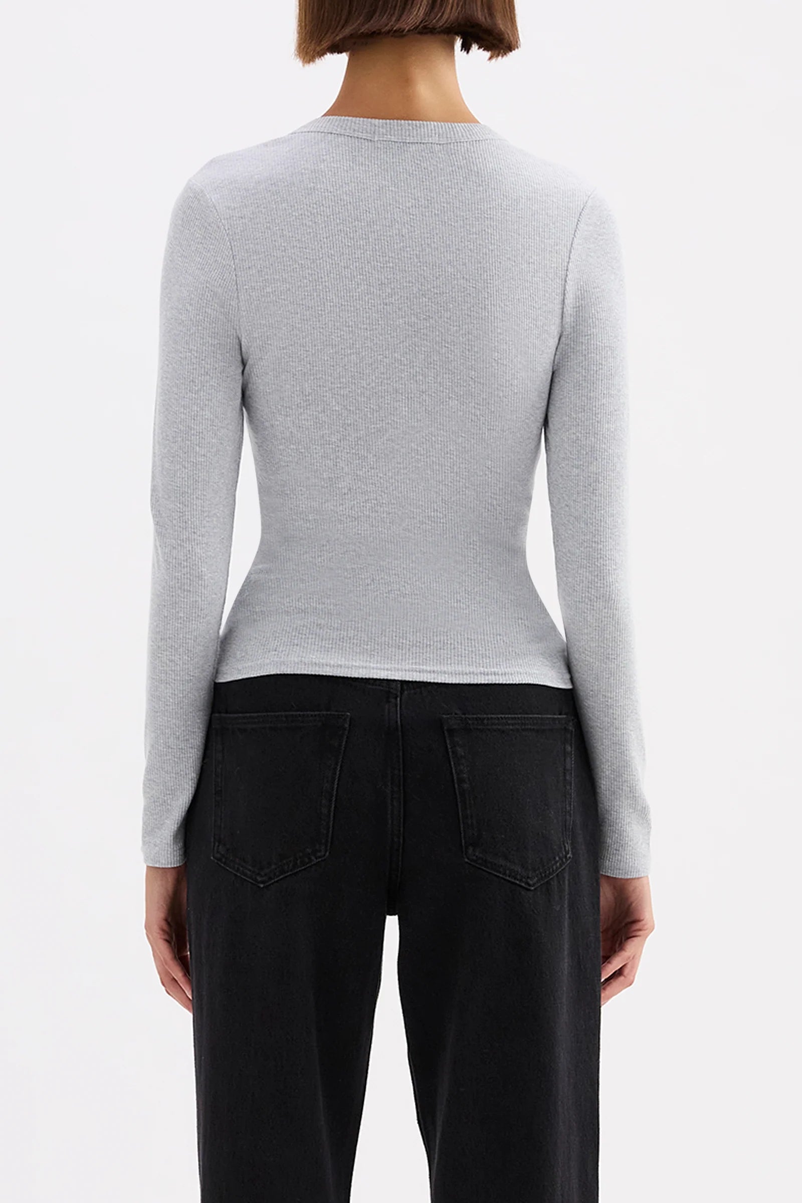 Binx Long Sleeve Top - Grey Marle