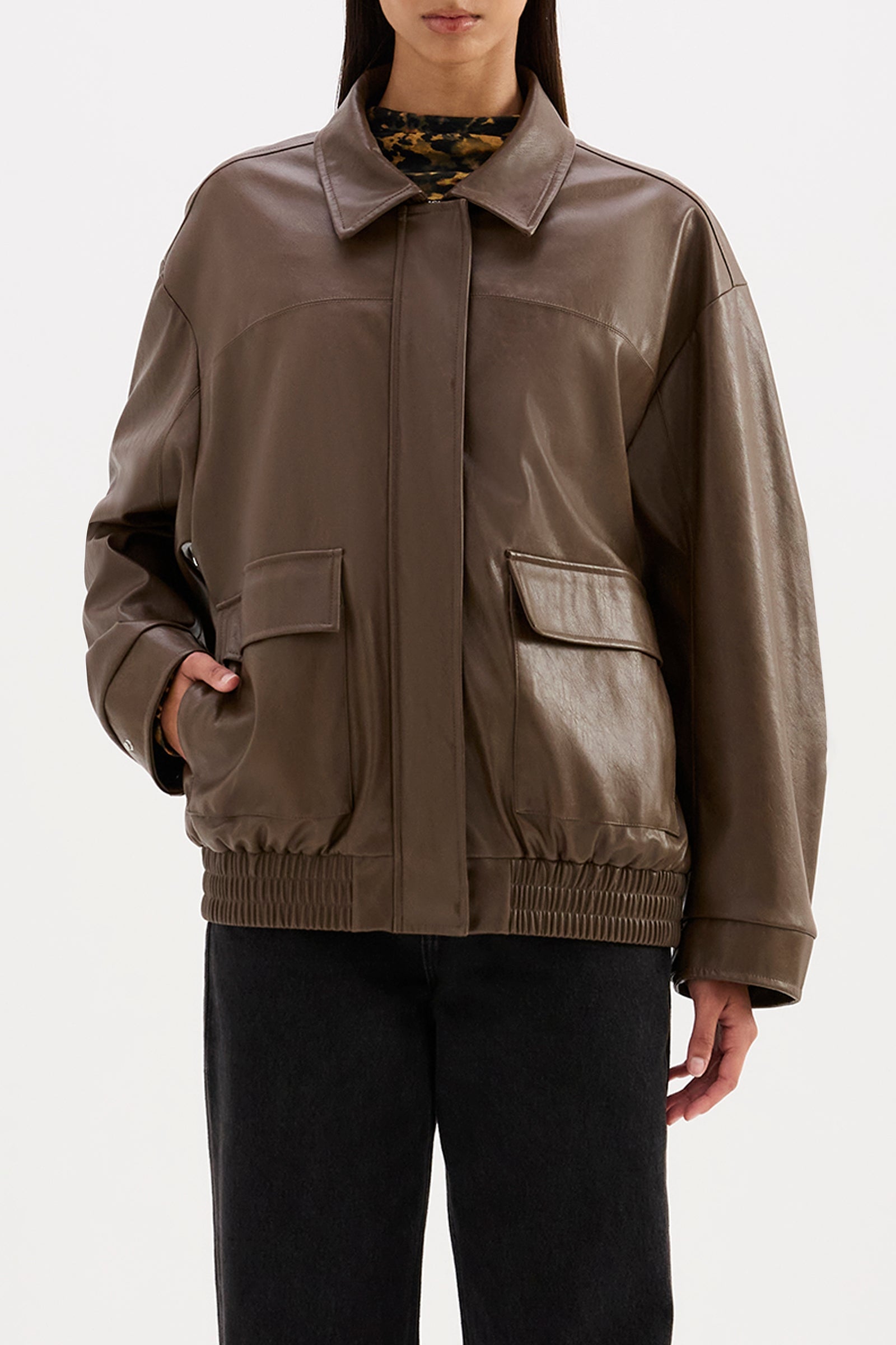 Lyla Vegan Leather Jacket - Umber