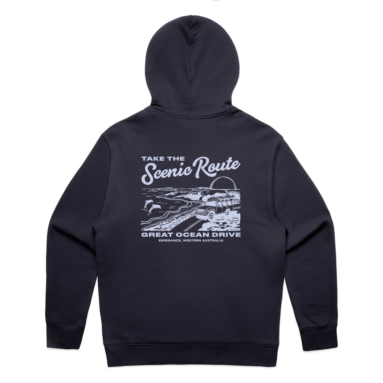 Take The Scenic Route Hood - Deep Blue