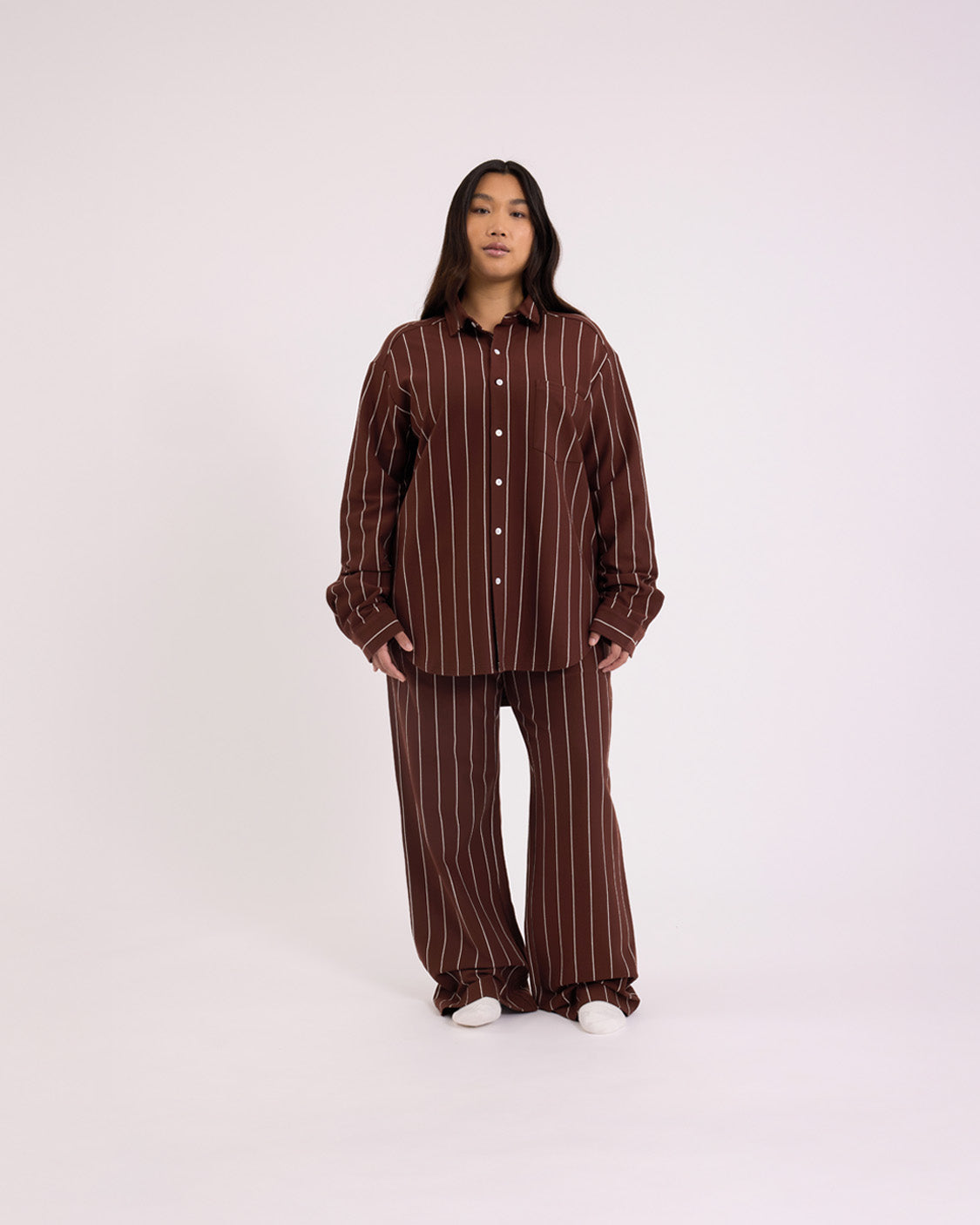 Long Sleeve Sleep Shirt - Mahogany