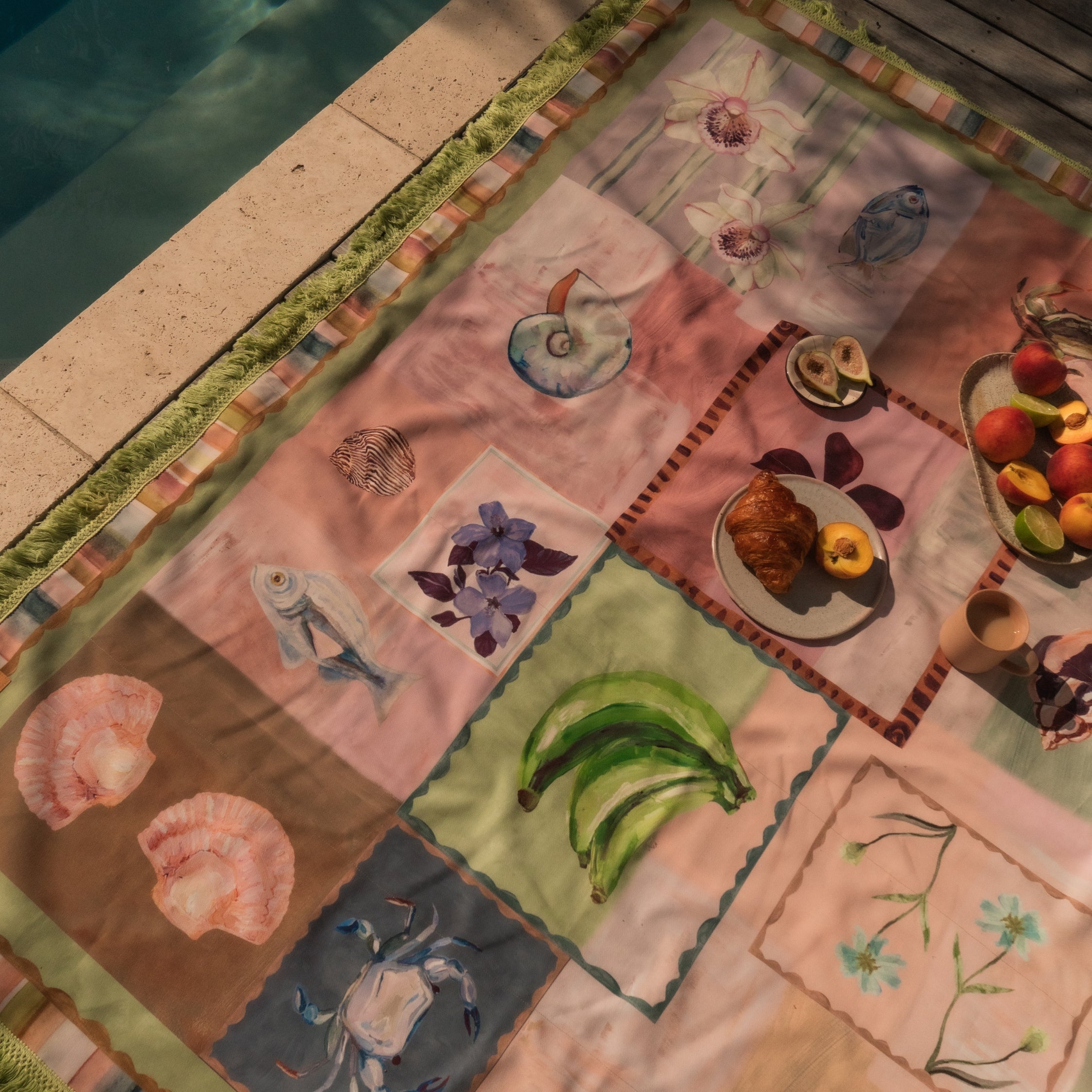 Annie Everingham Picnic Rug - Patchwork Sea