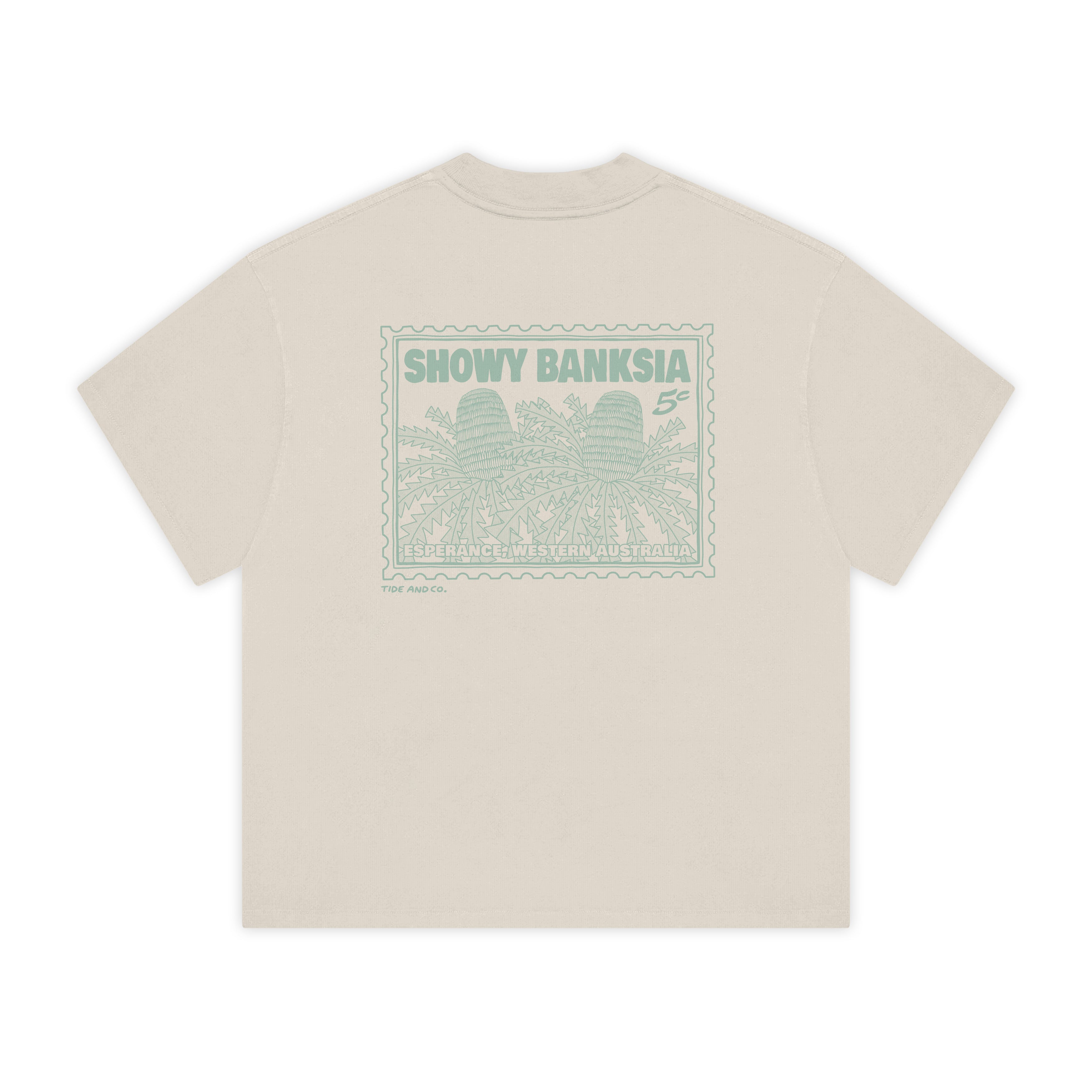 Stamp Series Unisex Boxy Tee - Showy Banksia