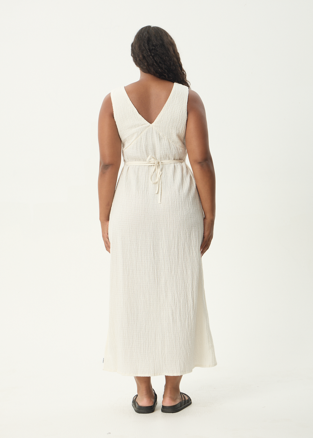 Focus Seersucker Maxi Dress - Off White