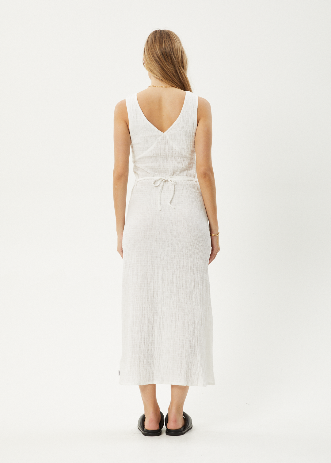 Focus Seersucker Maxi Dress - Off White