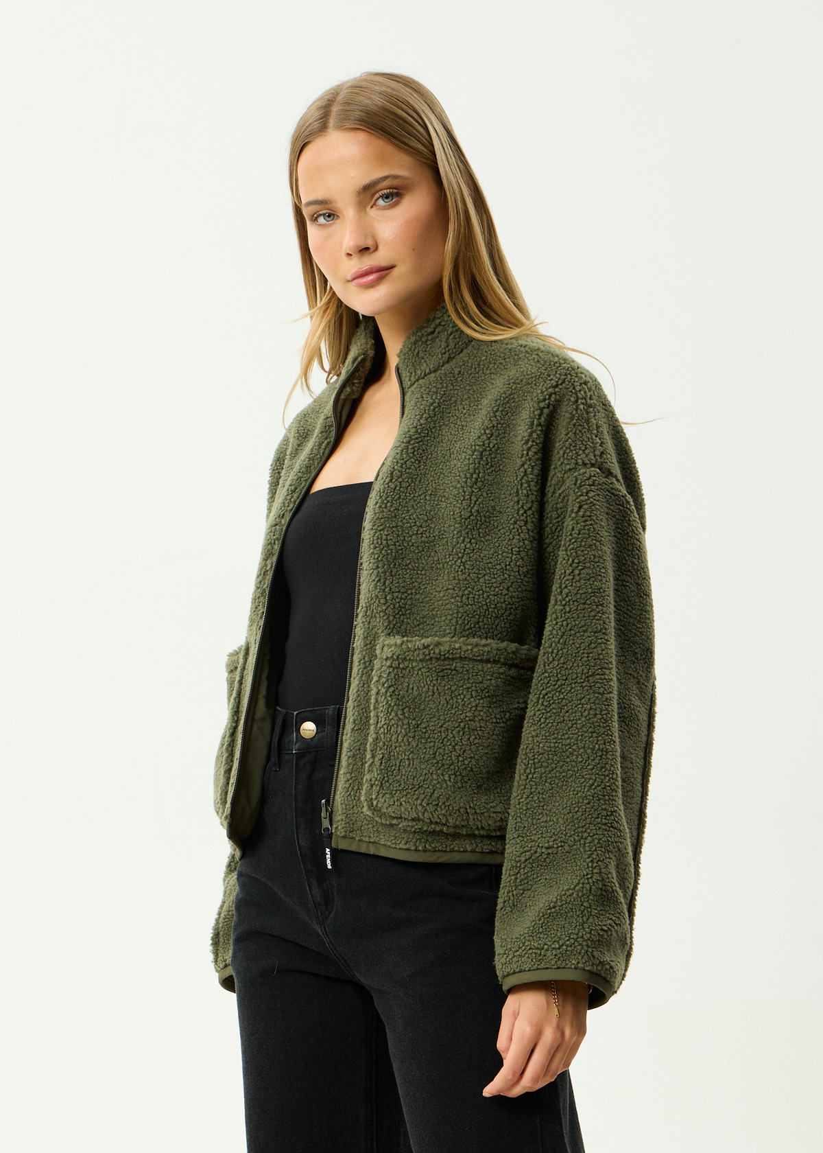 Berlin - Reversible Recycled Polar Fleece Jacket - Deep Olive