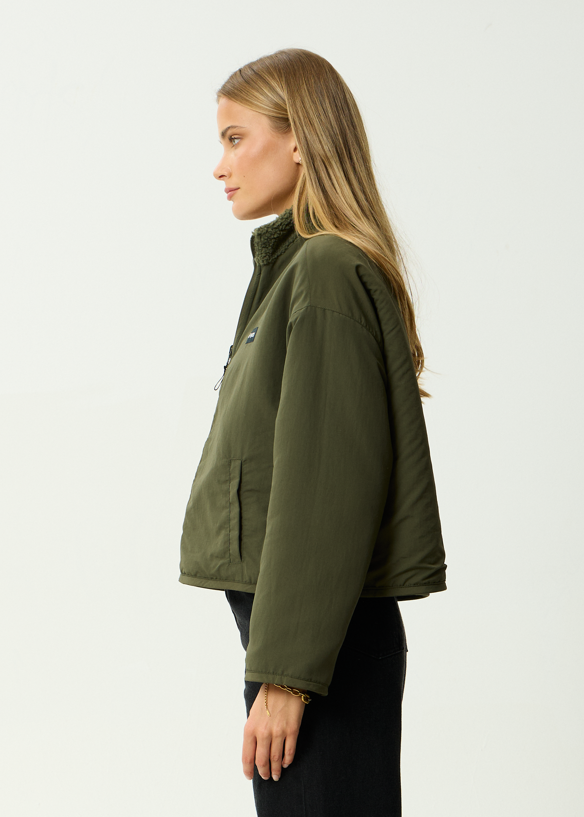 Berlin - Reversible Recycled Polar Fleece Jacket - Deep Olive