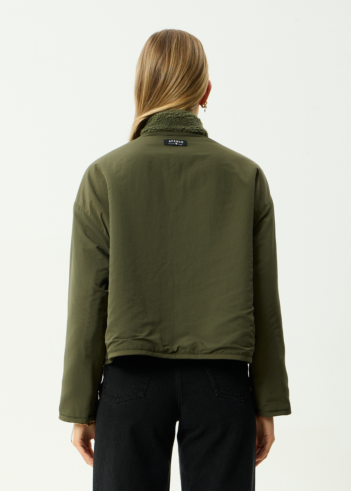 Berlin - Reversible Recycled Polar Fleece Jacket - Deep Olive