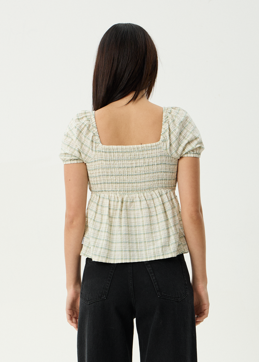 Legacy Seersucker Tie Front Top - Boa Check