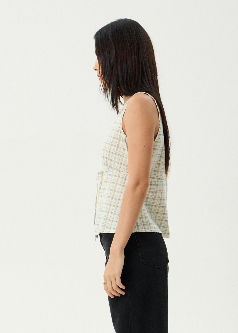 Legacy - Seersucker Sleeveless Top - Boa Check