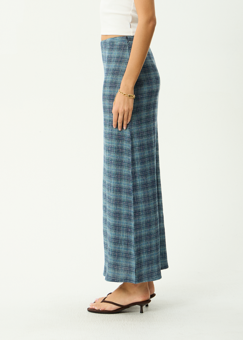 Position - Seersucker Maxi Skirt - Navy Check