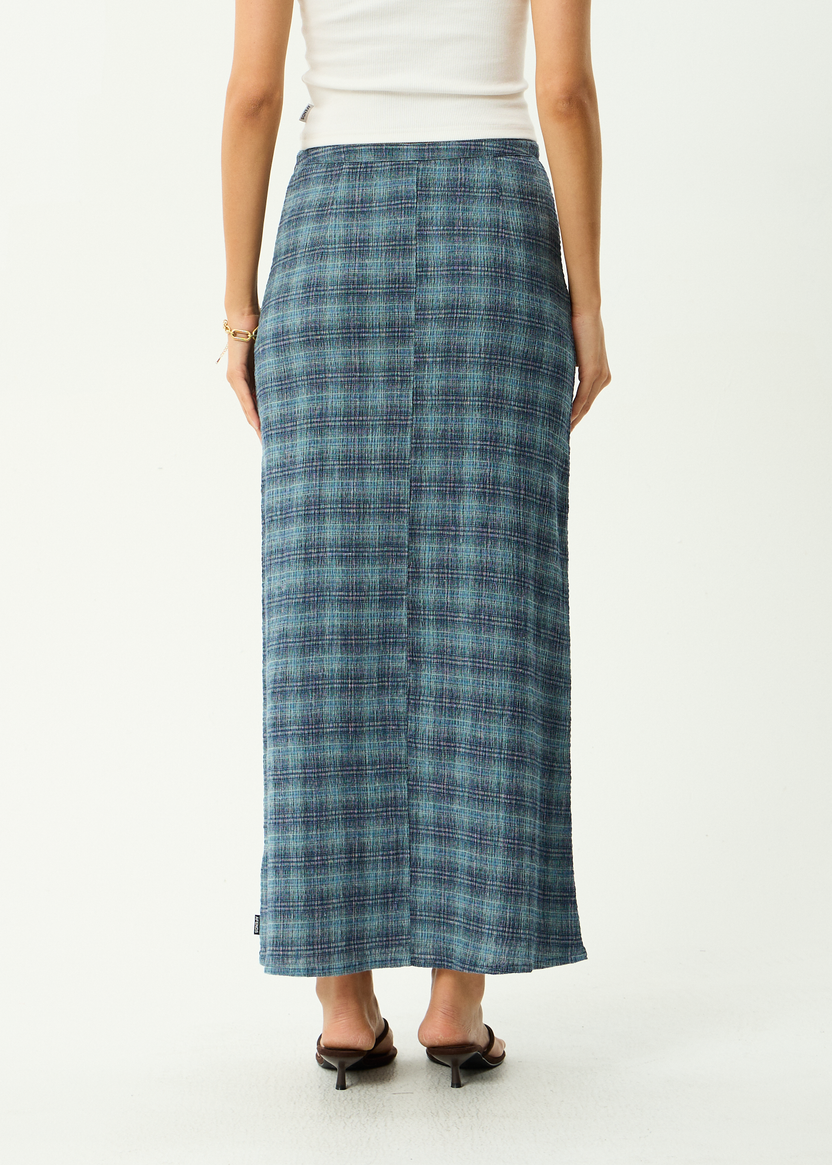 Position - Seersucker Maxi Skirt - Navy Check
