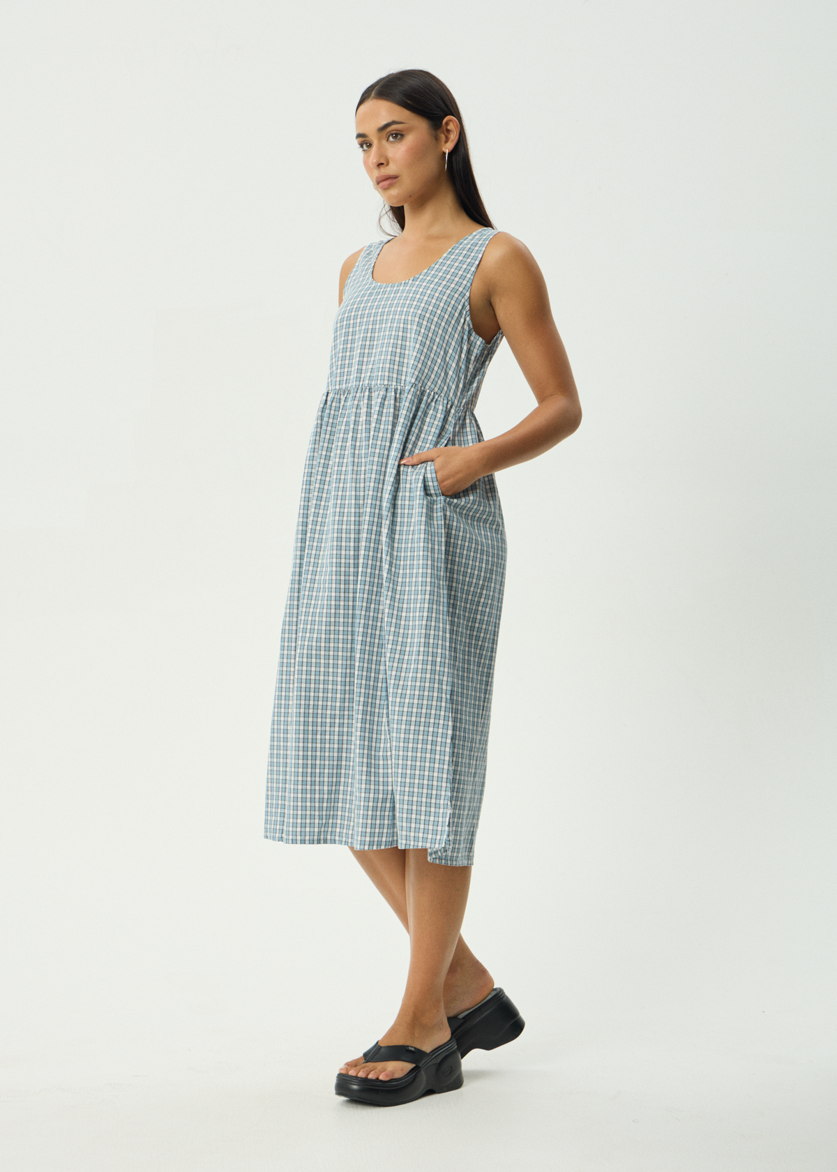 Evans - Check Midi Dress - Overcast Check