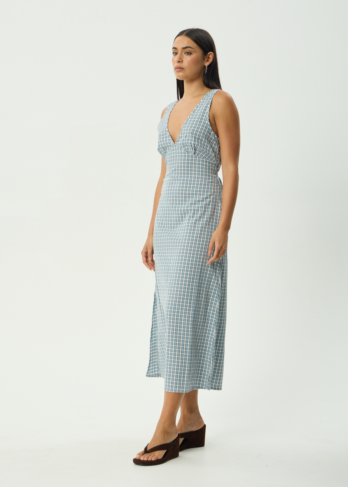 Evans - Check Maxi Dress - Overcast Check