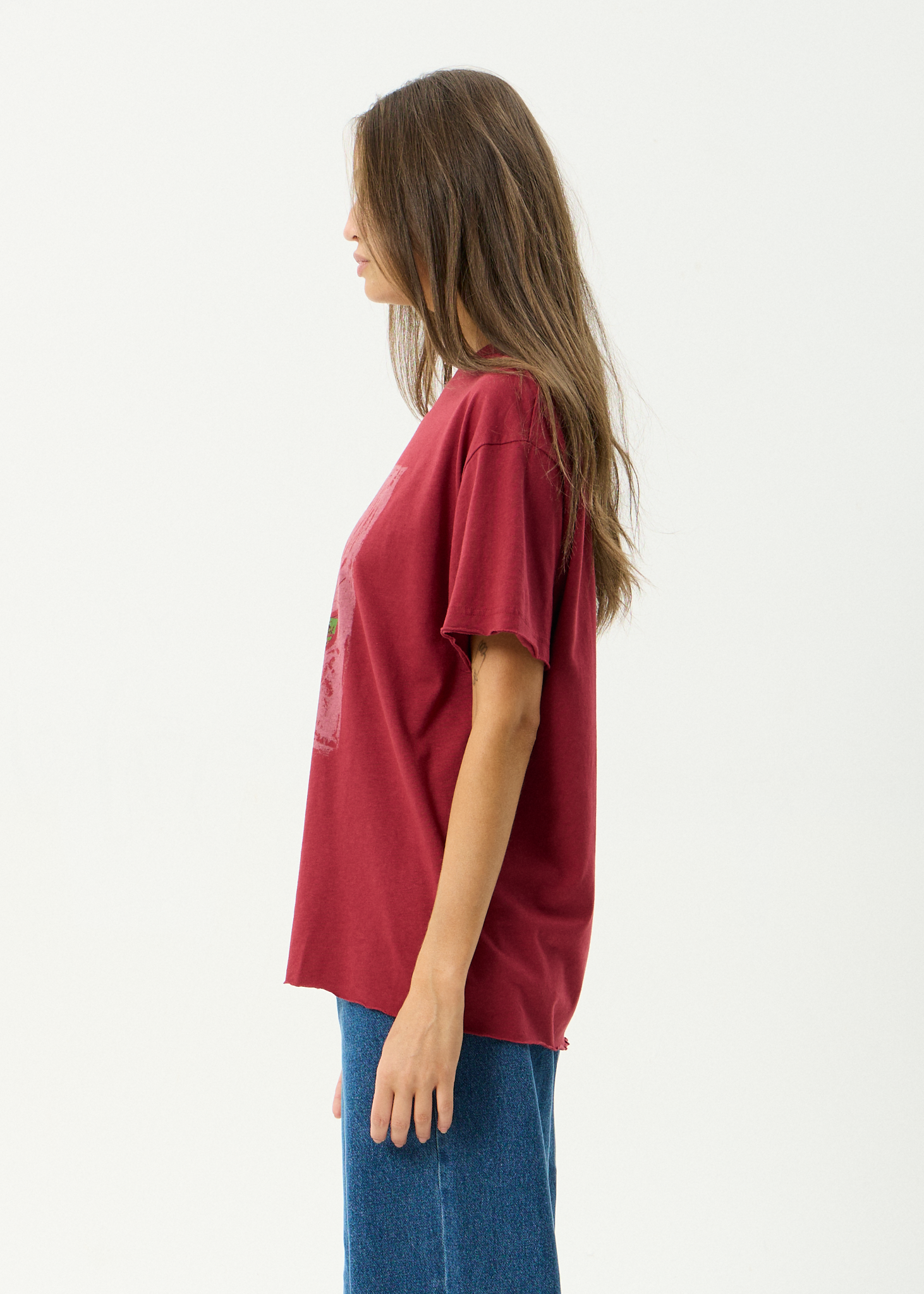 Single N Thorny - Oversized Tee - Burgundy