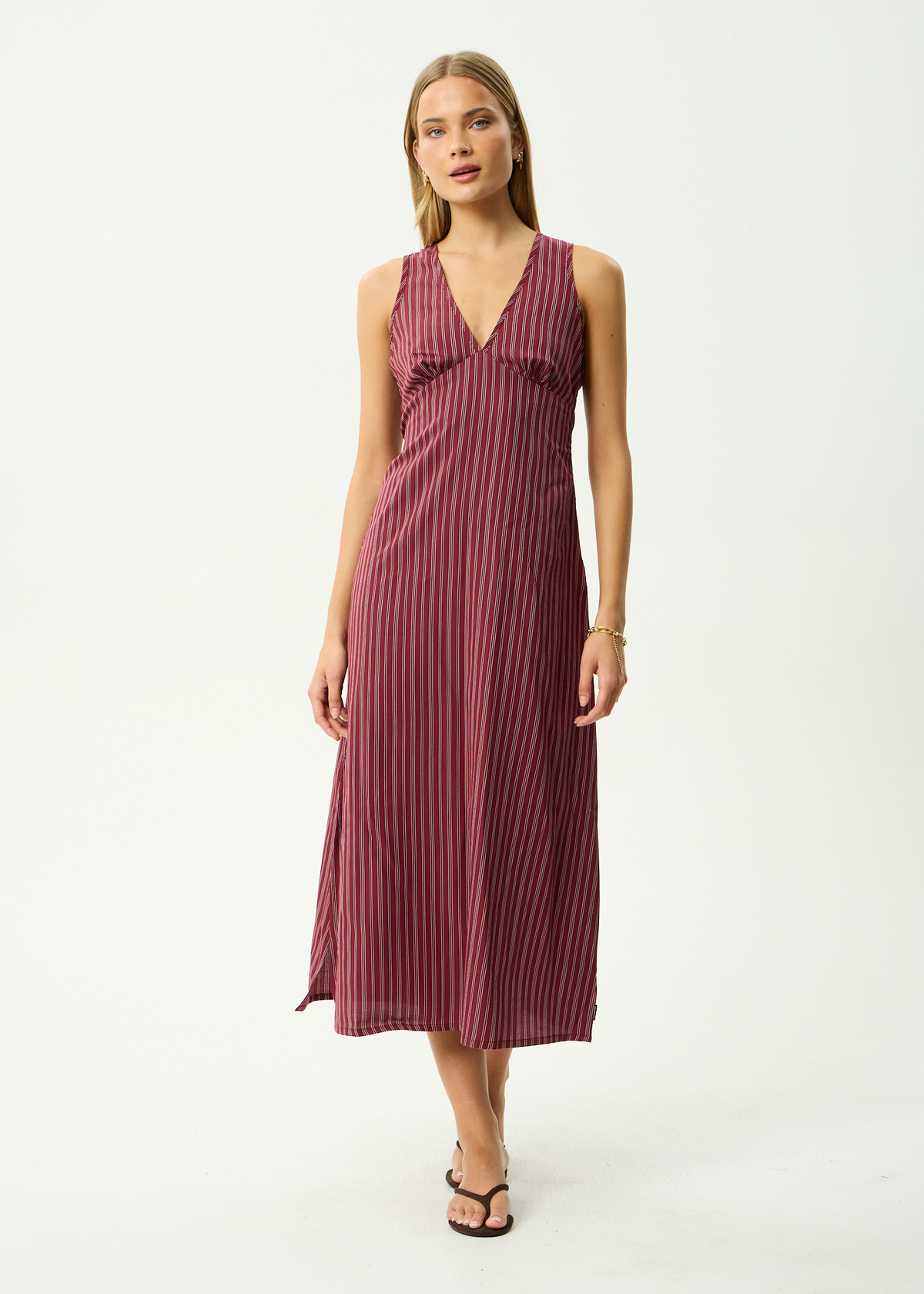 Ledger - Maxi Dress - Burgundy Stripe