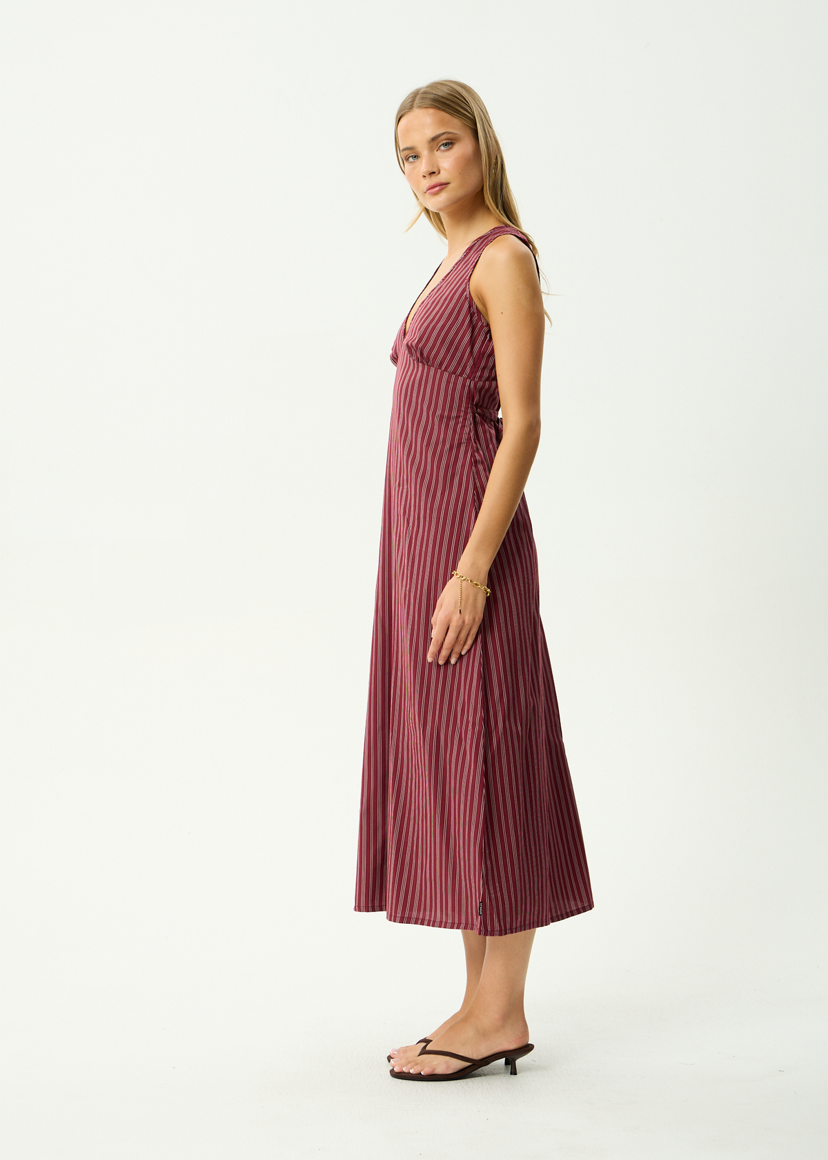 Ledger - Maxi Dress - Burgundy Stripe