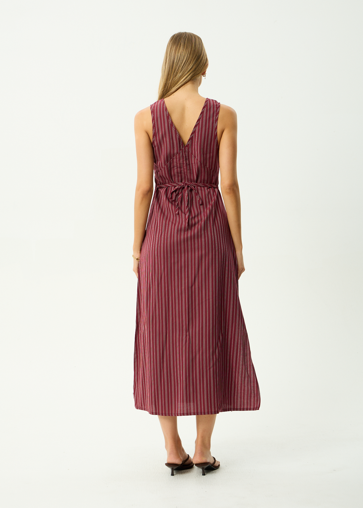 Ledger - Maxi Dress - Burgundy Stripe