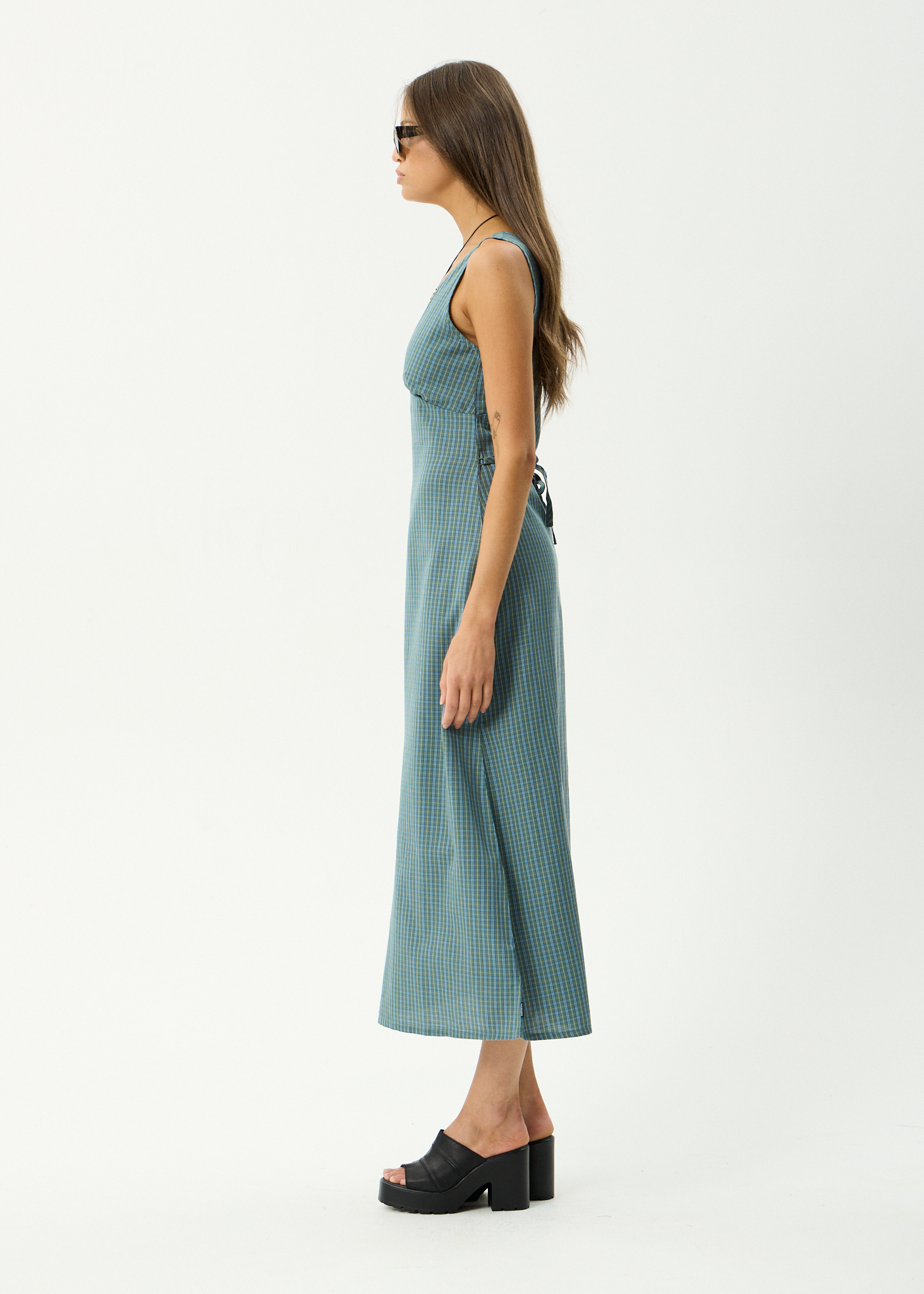 Voyager - Maxi Dress - Deep Olive Check