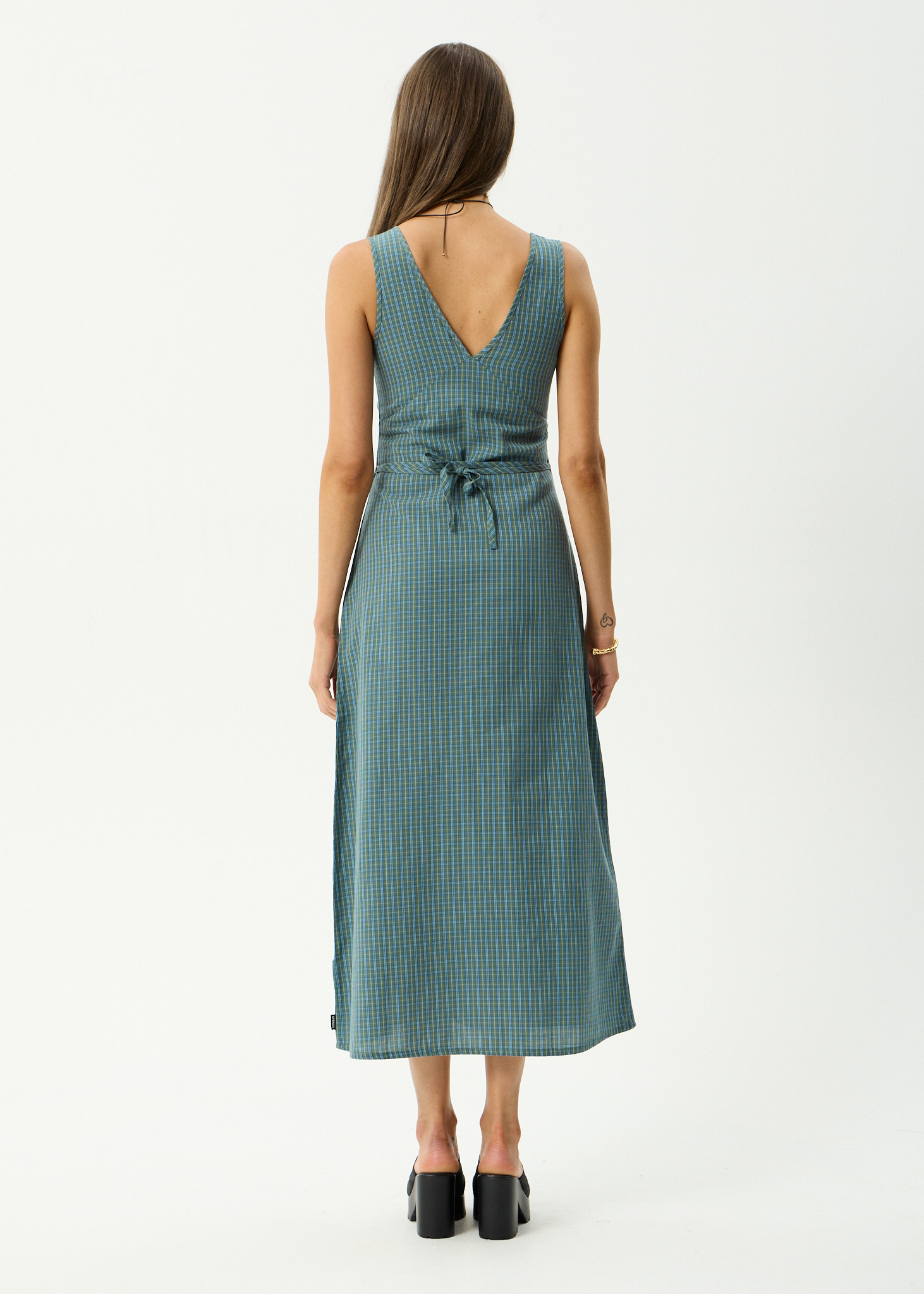 Voyager - Maxi Dress - Deep Olive Check