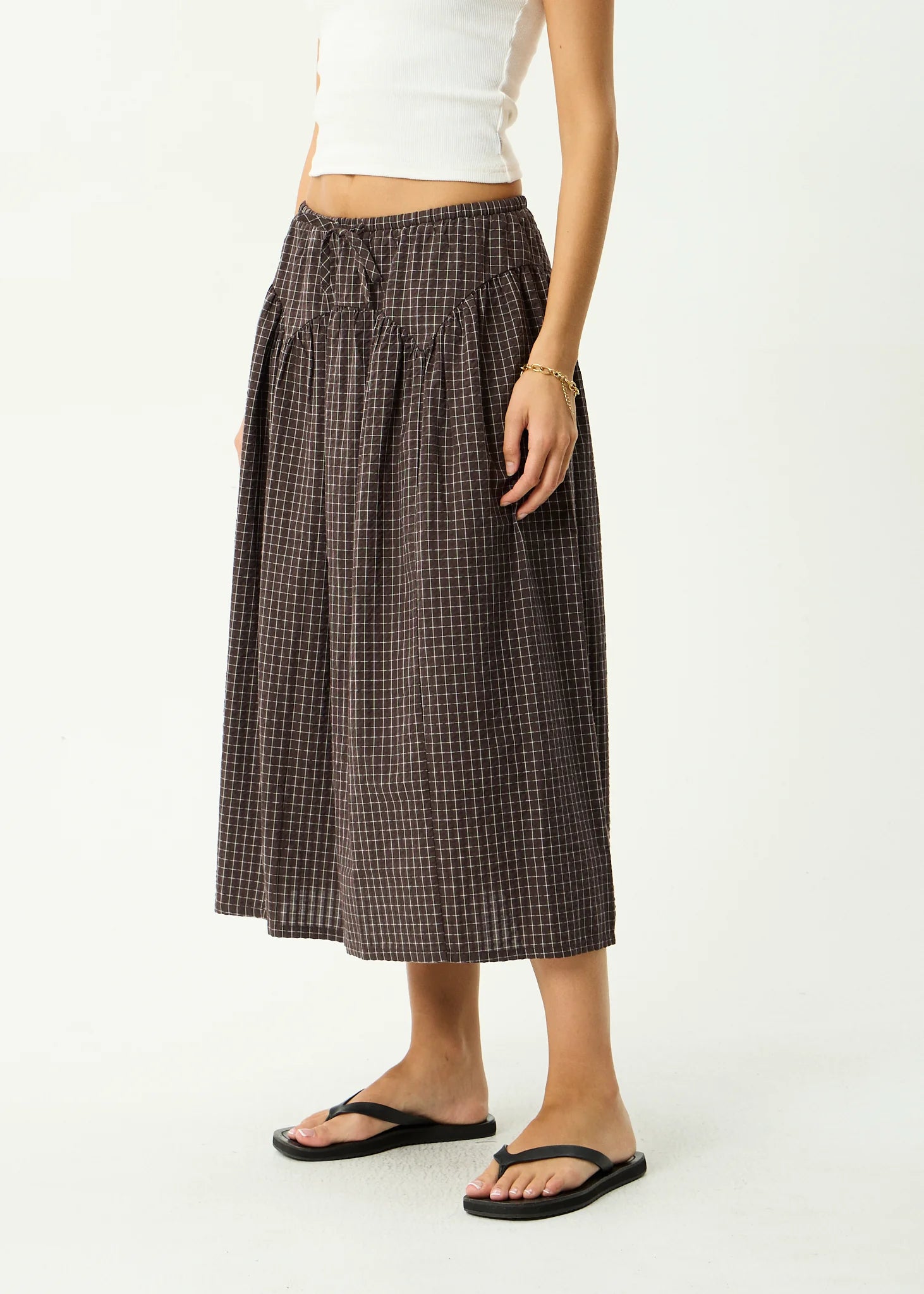 Lux - Midi Skirt - Chocolate Check
