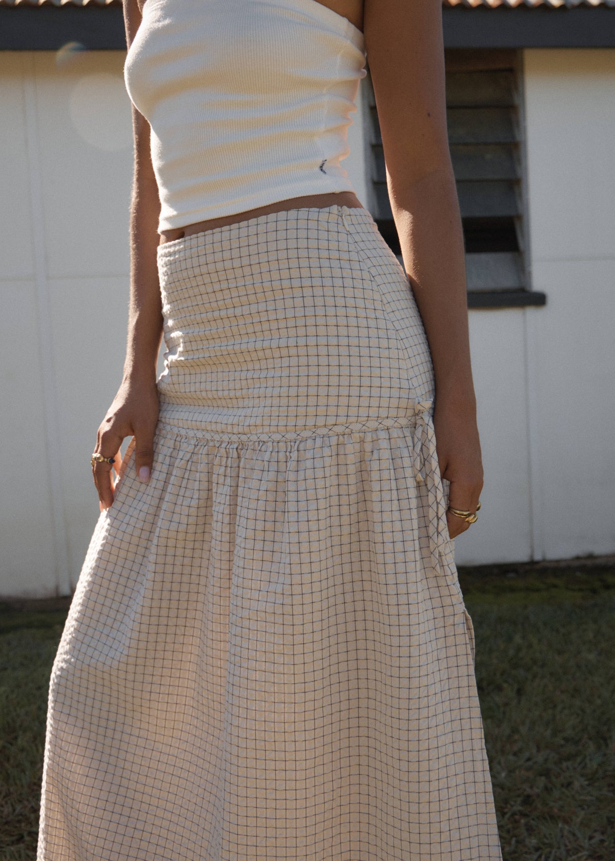 Nadia Maxi Skirt - Reverb Moonbeam Check