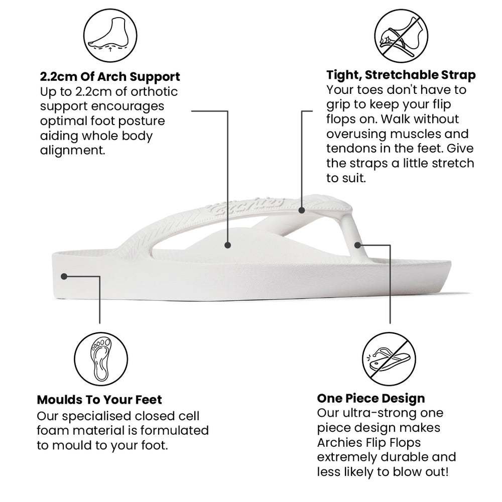 Arch Support Thongs - White