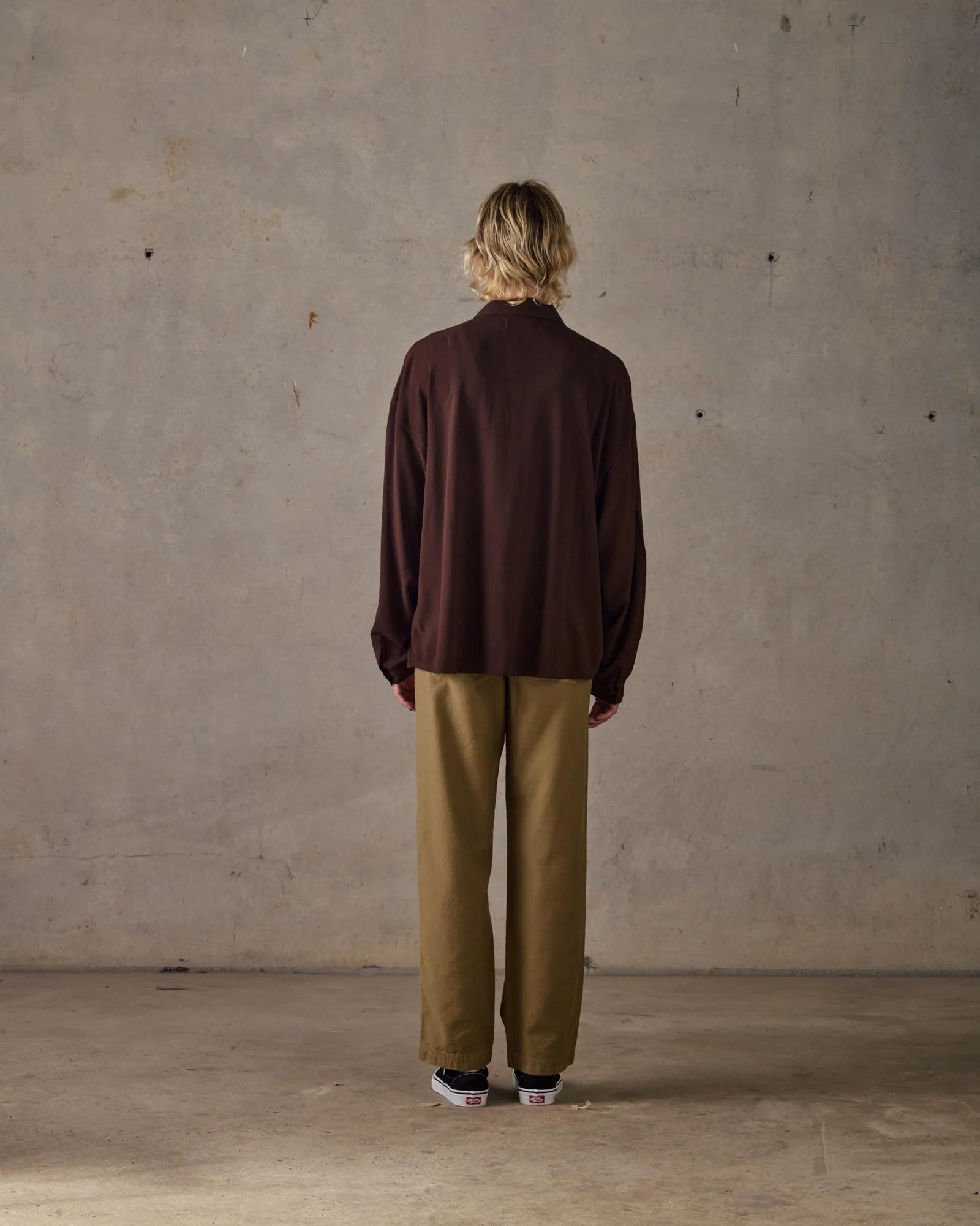 Boxy Long Sleeve Shirt - Brown