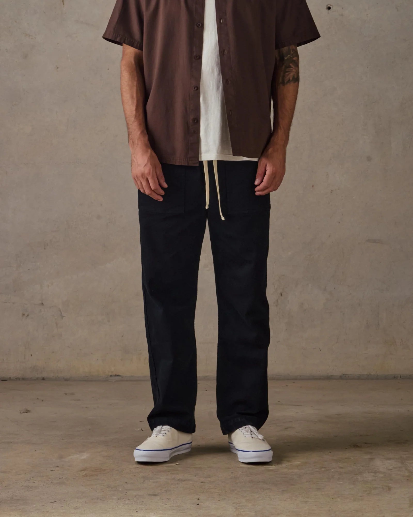 Brushed Twill Pants - Black