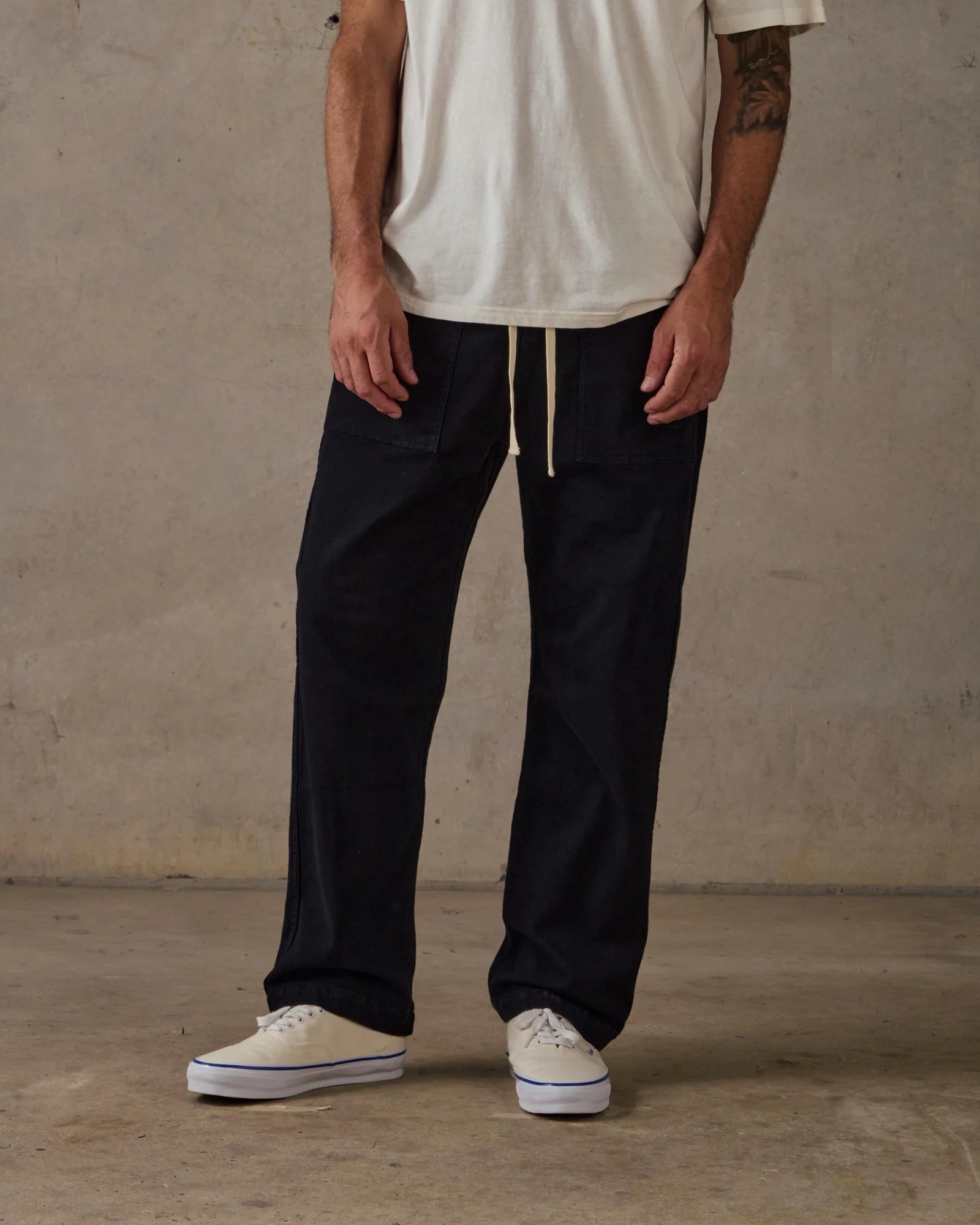 Brushed Twill Pants - Black