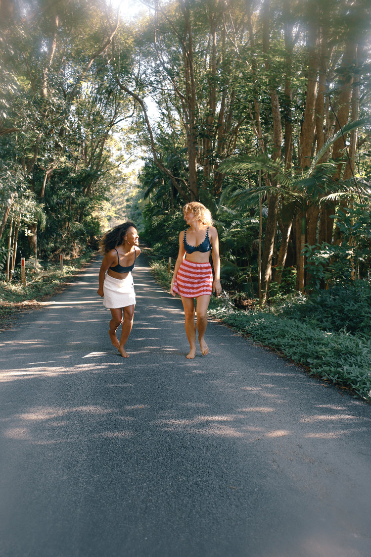 Crochet Mini Skirt - Pink/Red
