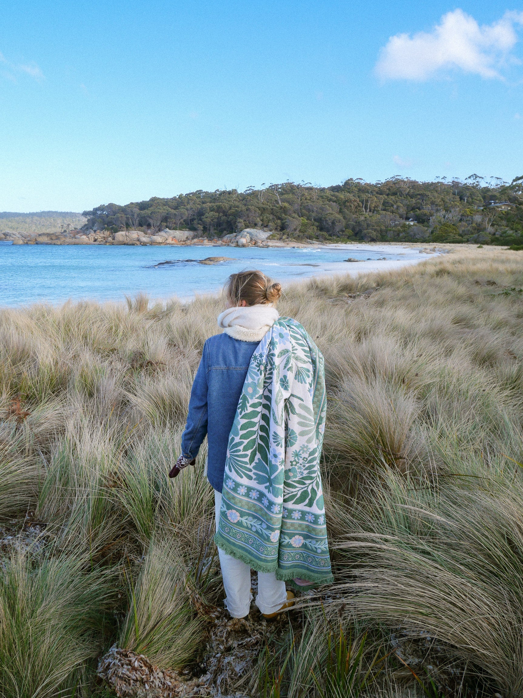The Dahlia Green Travel Rug