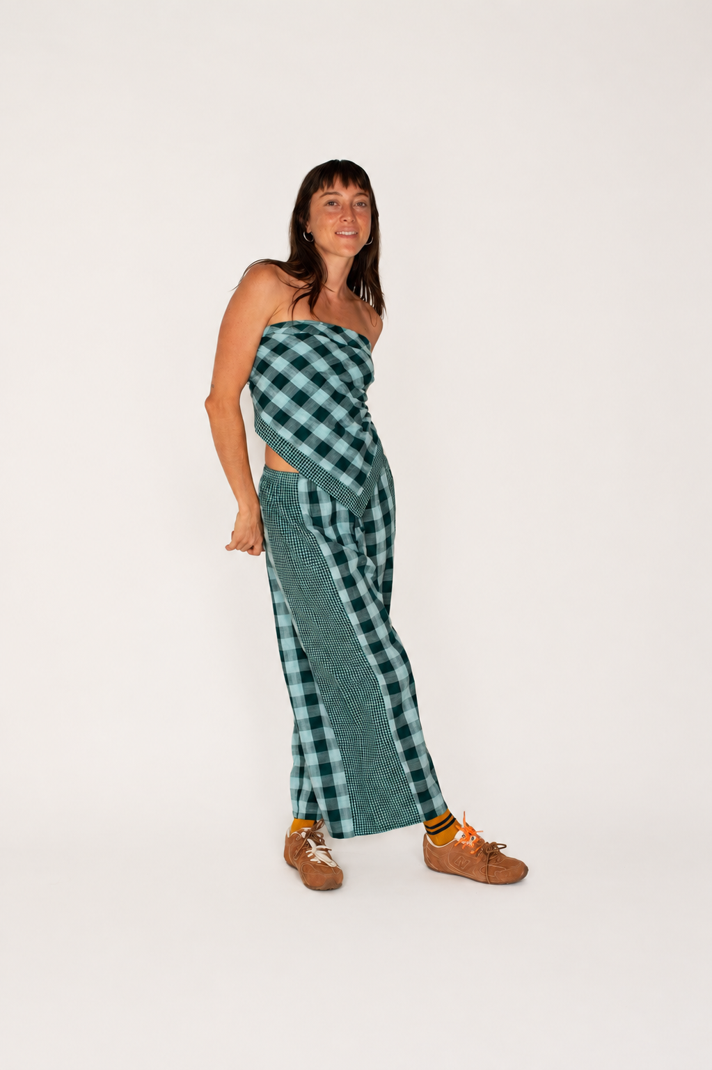 Patchwork Pant - Turquoise Check