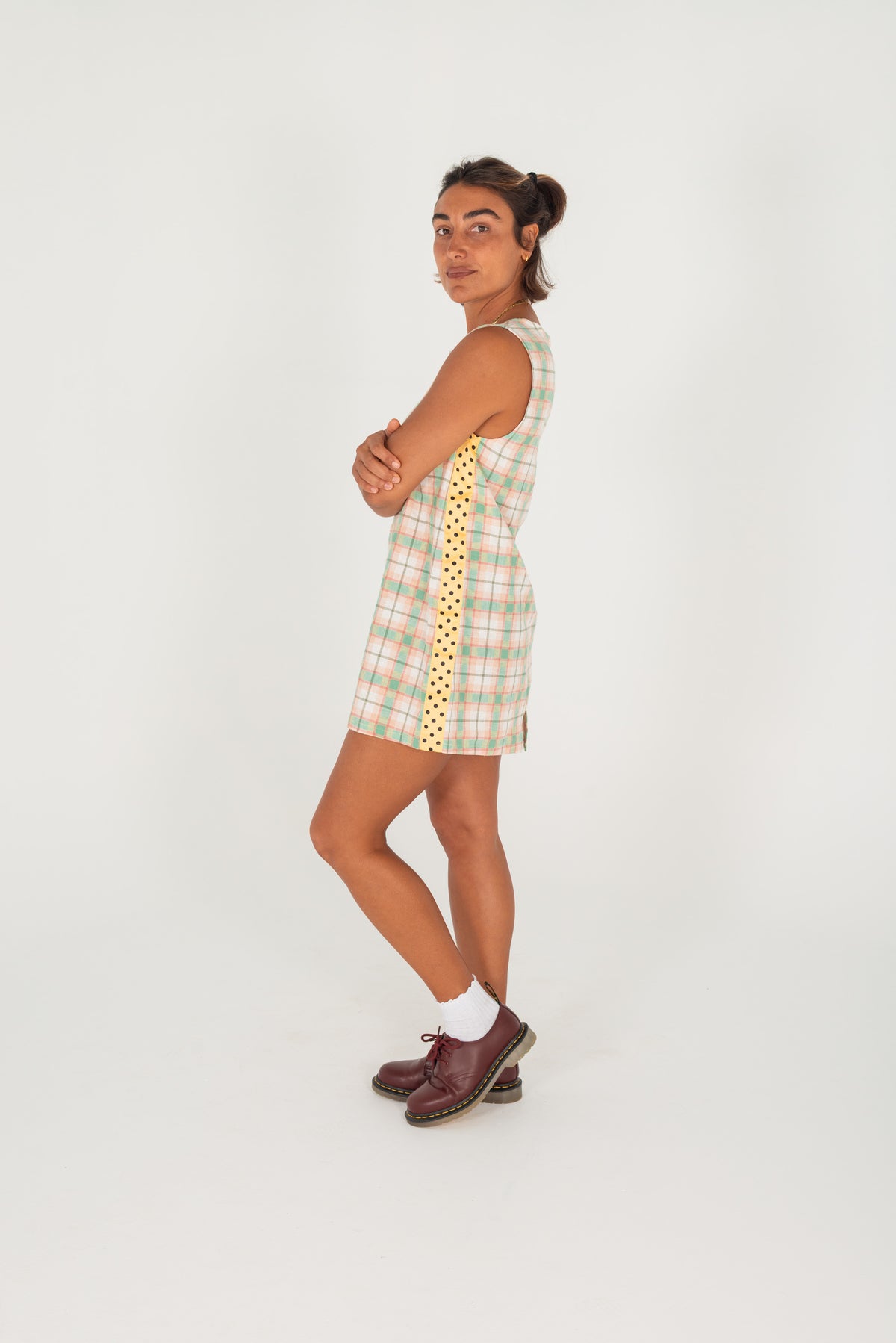 Sanna Shift Dress - Sky Check